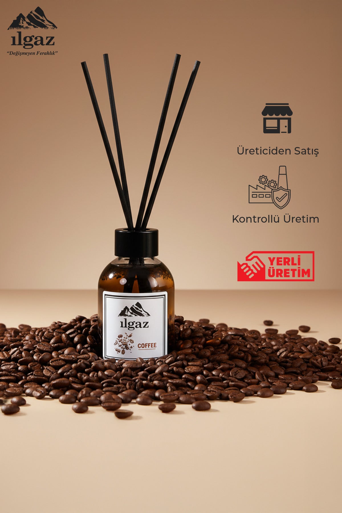 Kahve Bambu Çubuklu Oda Kokusu 110 ml | Red Diffuser Coffe Ortam Kokusu