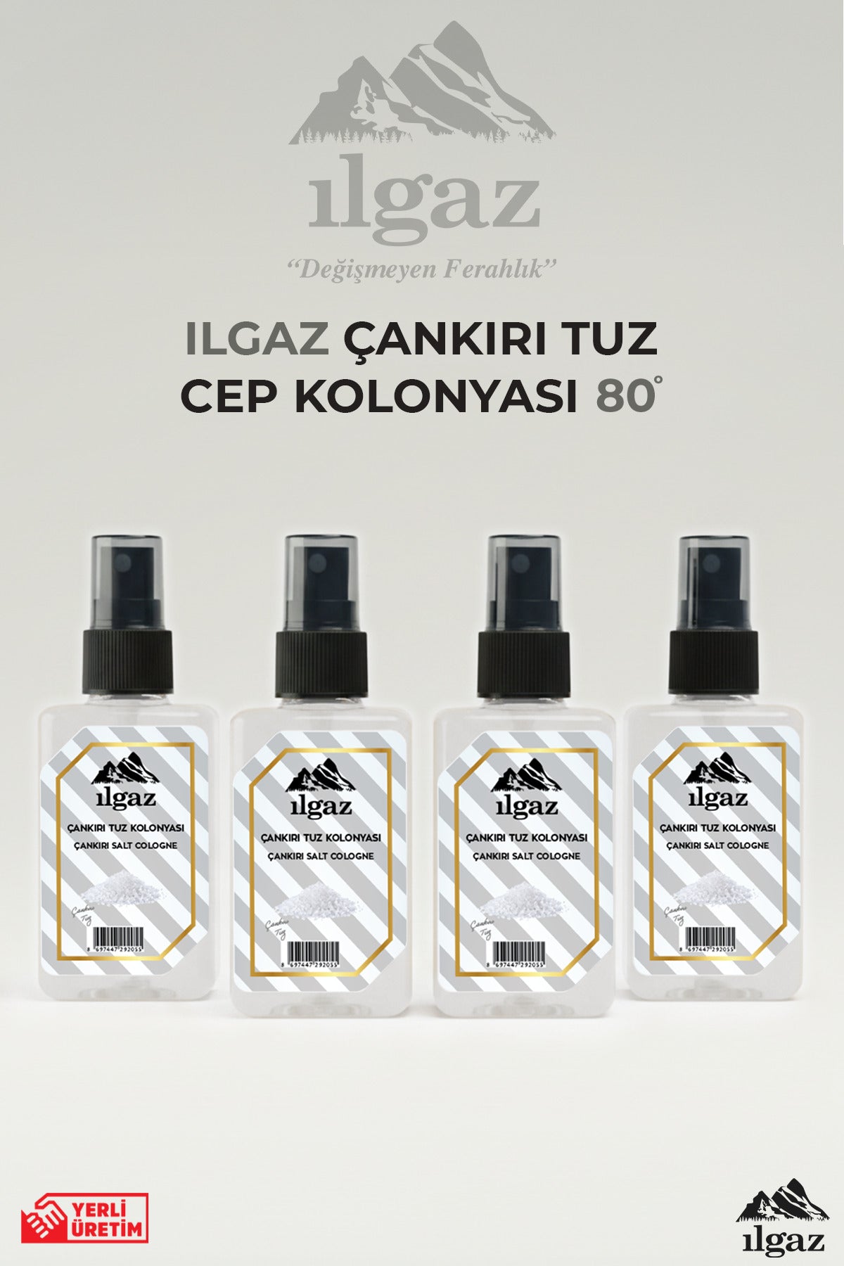 Çankırı Tuz Sprey Kolonya Cep Boy Elegance Series 4'lü Eko Paket - 4x50 ml