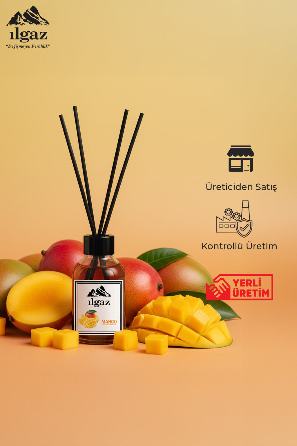 Mango Bambu Çubuklu Oda Kokusu 110 ml | Red Diffuser Mangue Meyveli Ortam Kokusu