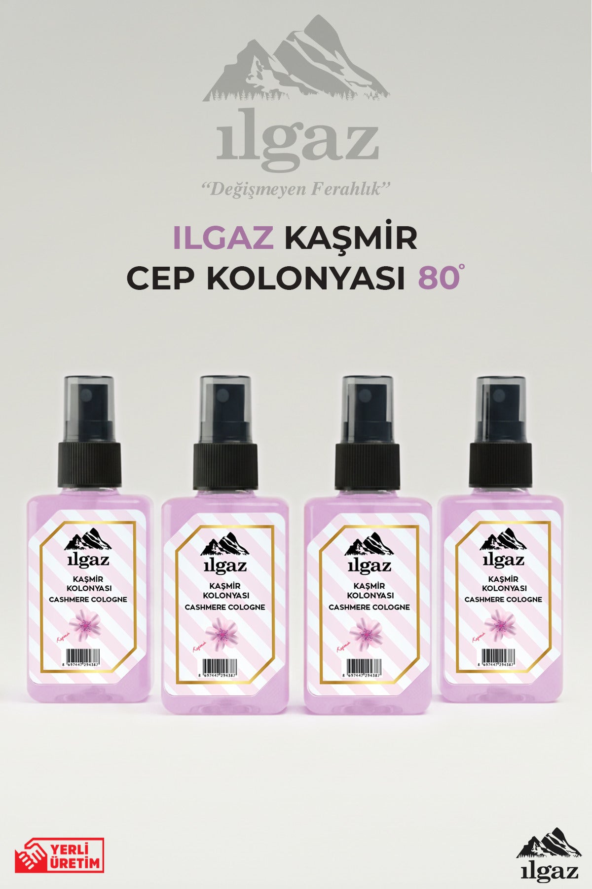 Kaşmir Sprey Kolonya Cep Boy Elegance Series 4'lü Eko Paket - 4x50 ml