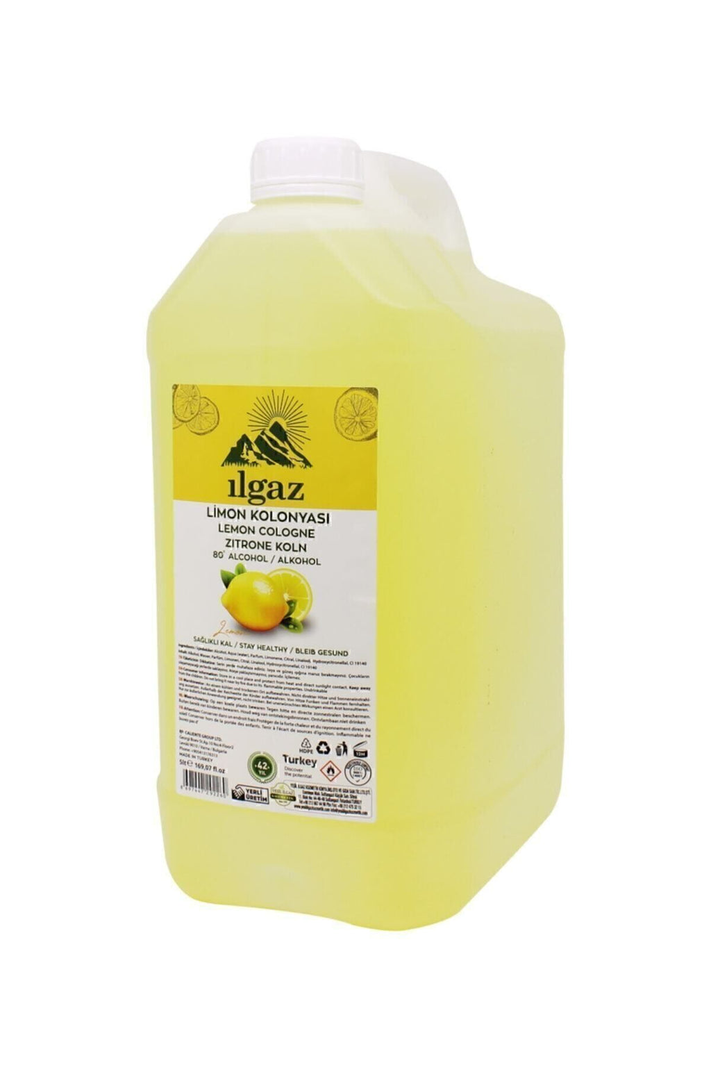 Limon Kolonyası 80 Derece 5 Litre | Ferahlatıcı Ve Geleneksel Kolonya