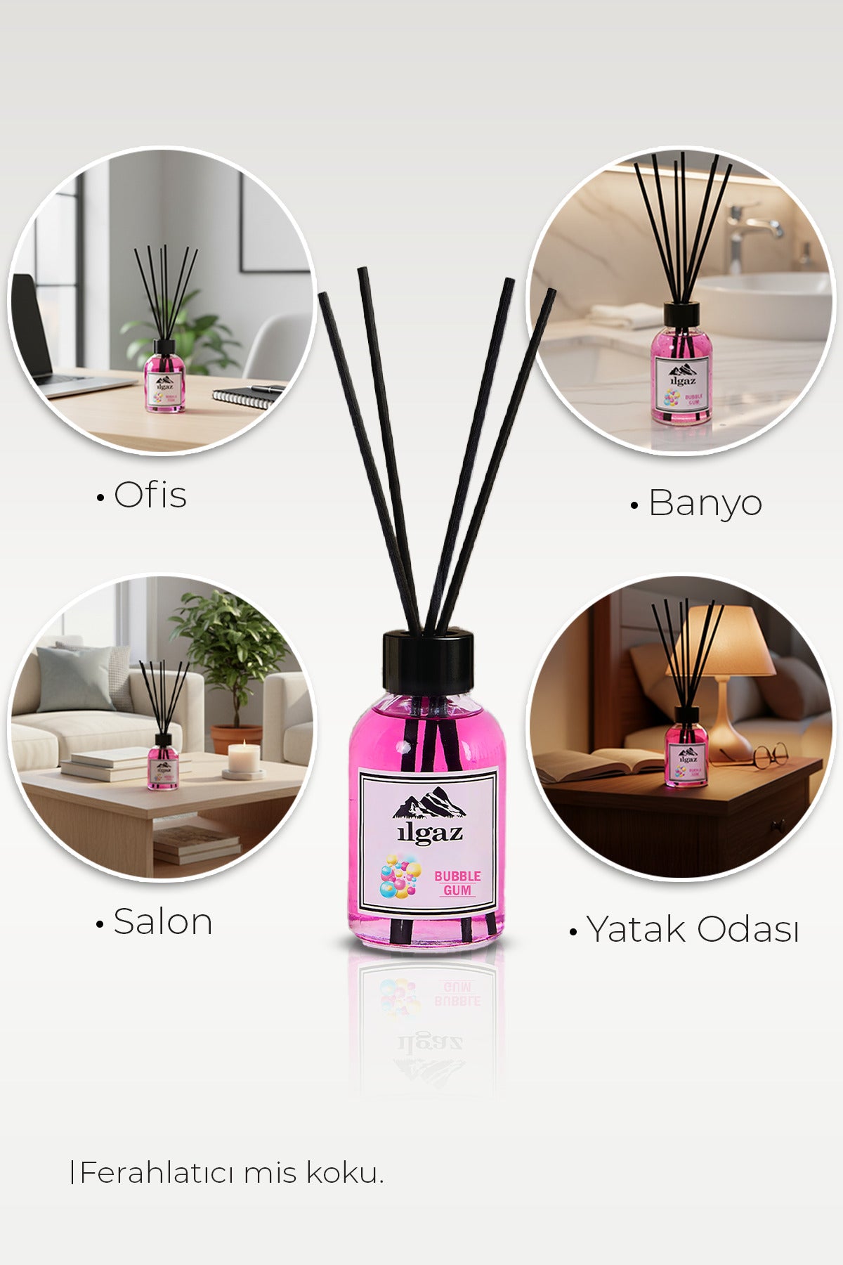 Sakız Bambu Çubuklu Oda Kokusu 110 ml | Red Diffuser Bubble Gum Ortam Kokusu