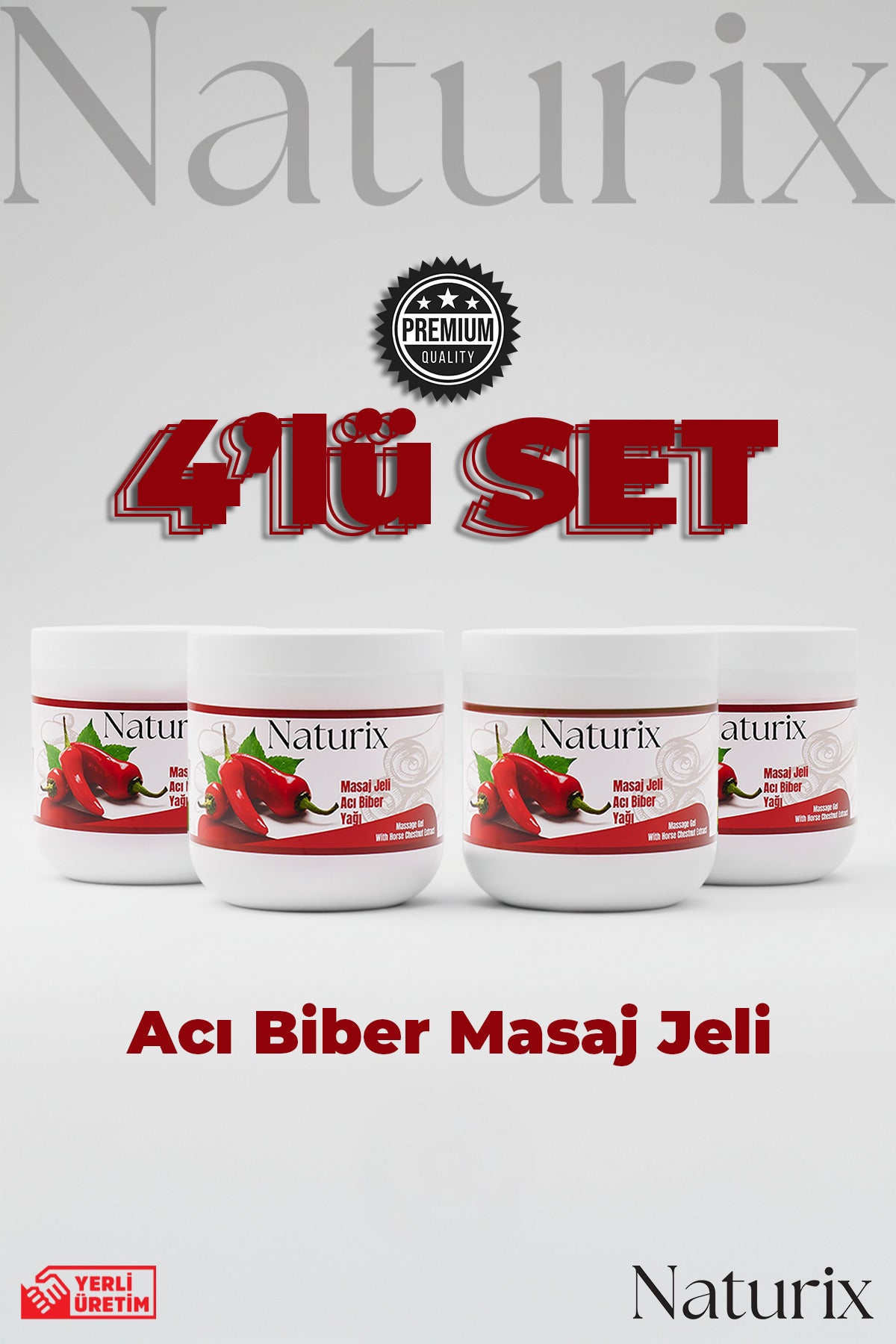 Biber Balsamı Masaj Jeli 500 ml - 4'lü Eko Paket - Sıkılaştırıcı Ve Nemlendirici Bakım