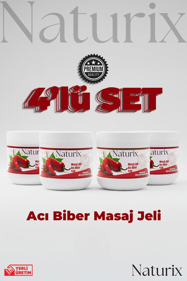 Biber Balsamı Masaj Jeli 500 ml - 4'lü Eko Paket - Sıkılaştırıcı Ve Nemlendirici Bakım