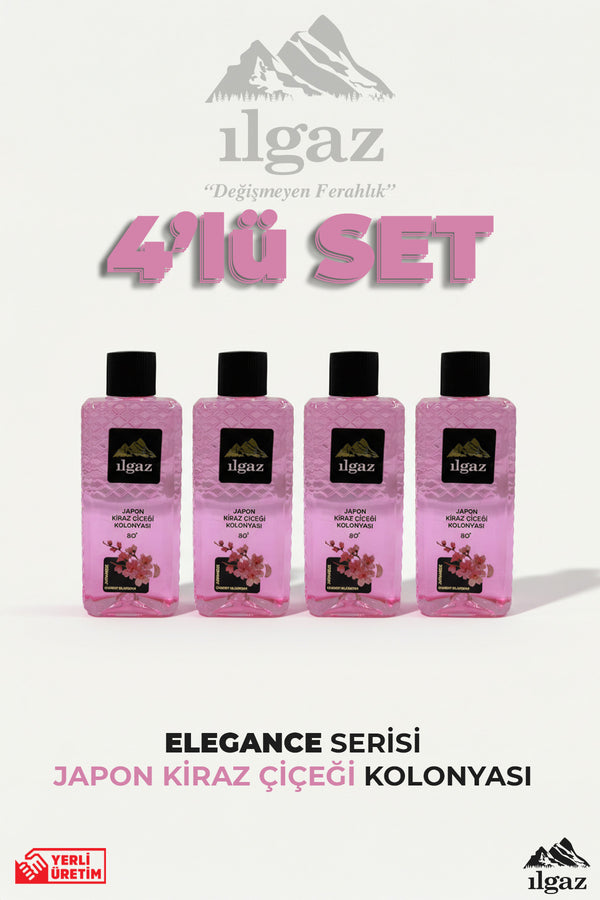 Japon Kiraz Çiçeği Kolonyası 4'lü Set 80 Derece 400 ml | Elegance Series