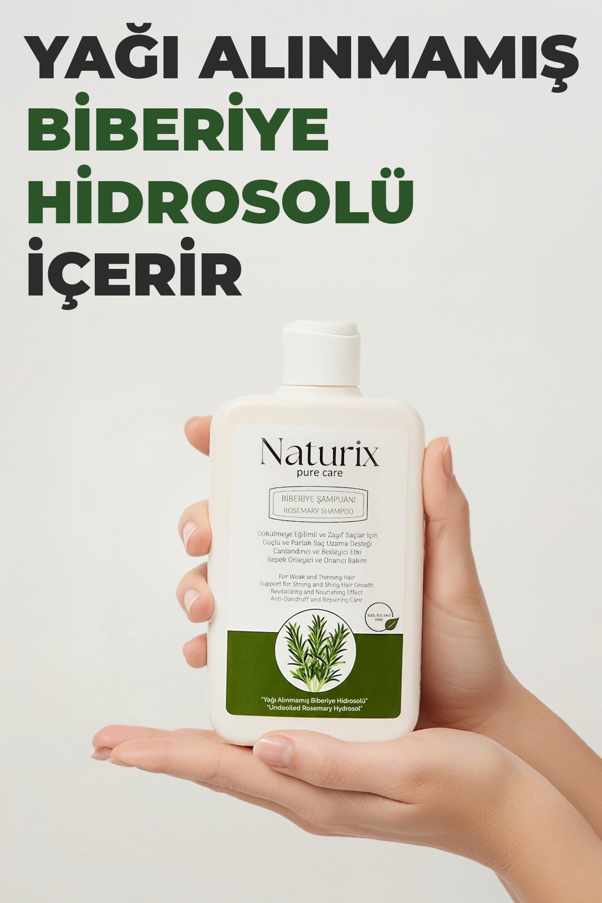 Biberiye Şampuanı | Tuzsuz, Dökülme Karşıtı ve Saç Uzamasını Destekleyici Bakım - 450 ml