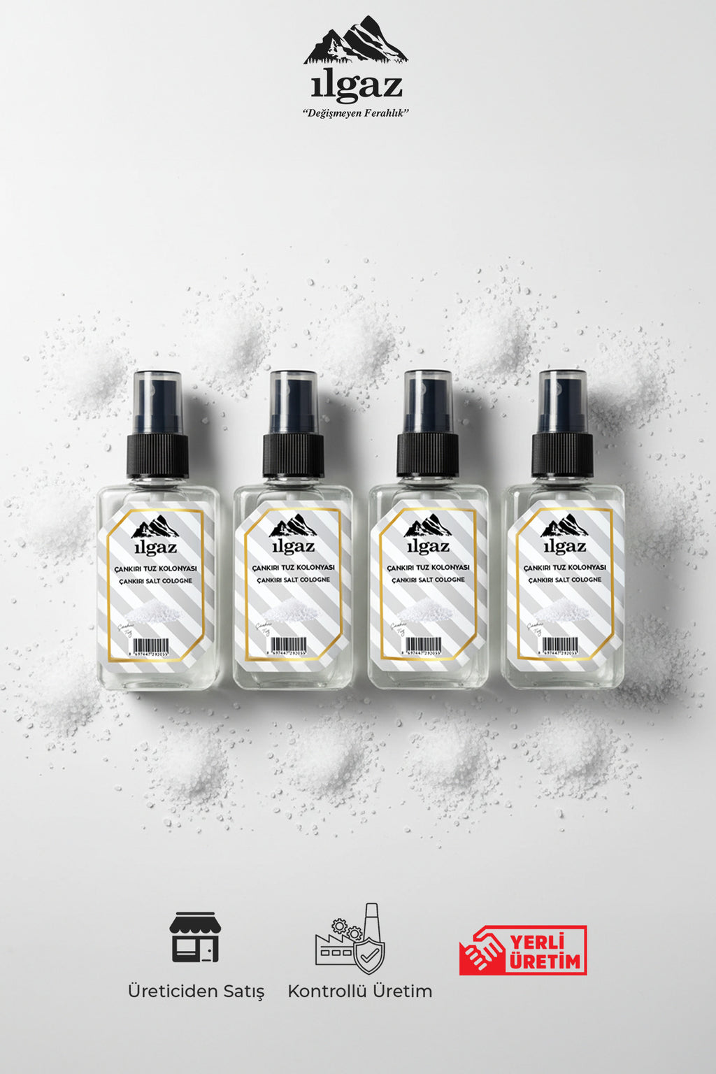 Çankırı Tuz Sprey Kolonya Cep Boy Elegance Series 4'lü Eko Paket - 4x50 ml
