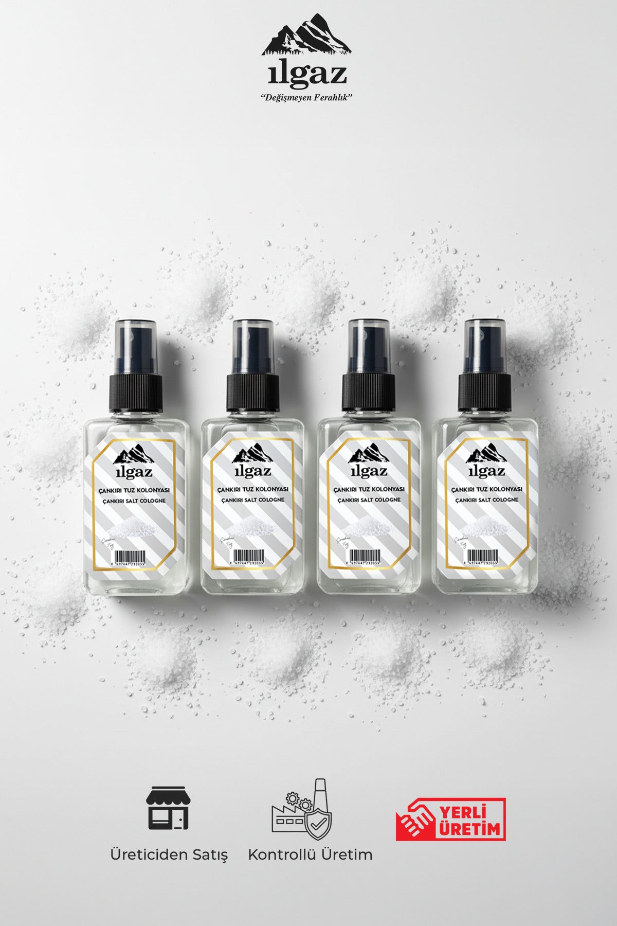 Çankırı Tuz Sprey Kolonya Cep Boy Elegance Series 4'lü Eko Paket - 4x50 ml