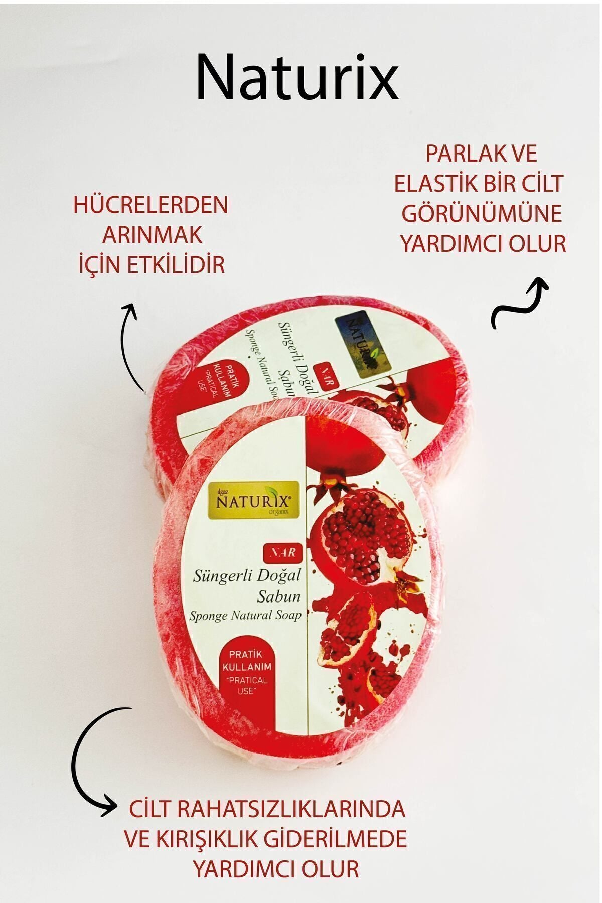 Nar Süngerli Sabun 150 gr | Antioksidan Ve Anti-aging Etkili Doğal Sabun