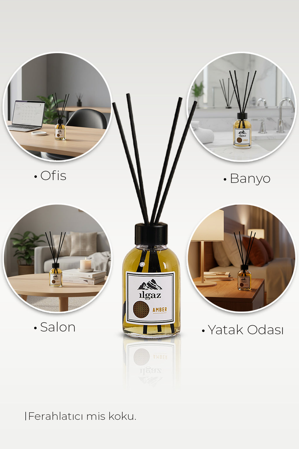 Amber Bambu Çubuklu Oda Kokusu 110 ml | Red Diffuser Misk Ortam Kokusu