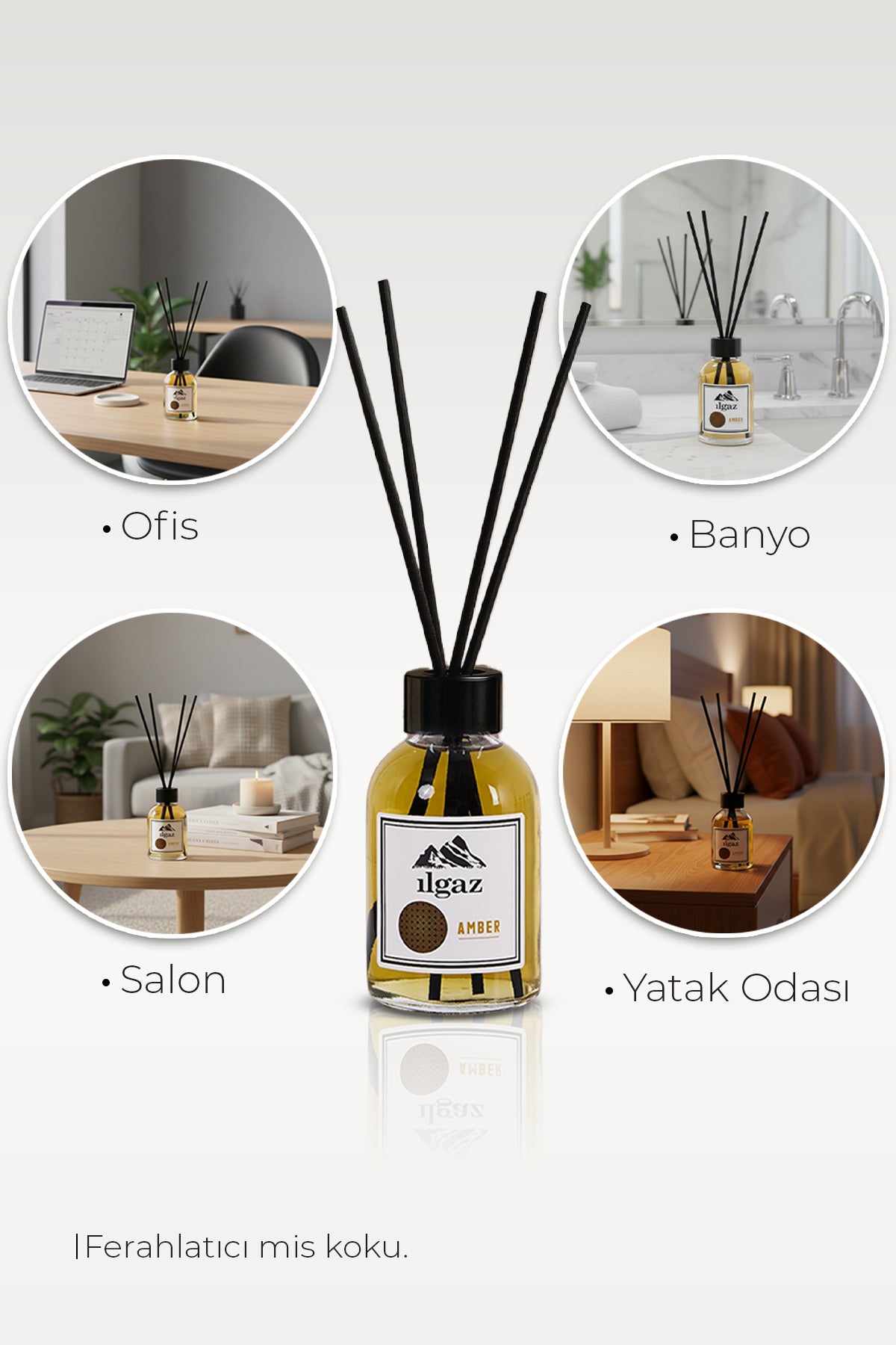 Amber Bambu Çubuklu Oda Kokusu 110 ml | Red Diffuser Misk Ortam Kokusu