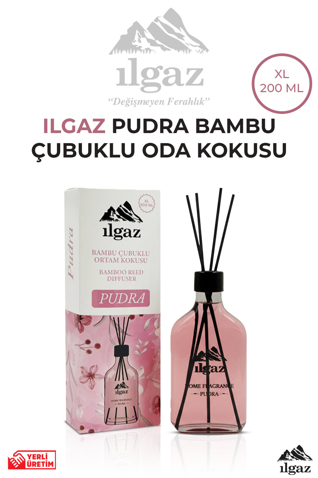 Pudra Bambu Çubuklu Oda Kokusu 200 ML | XL Red Diffuser