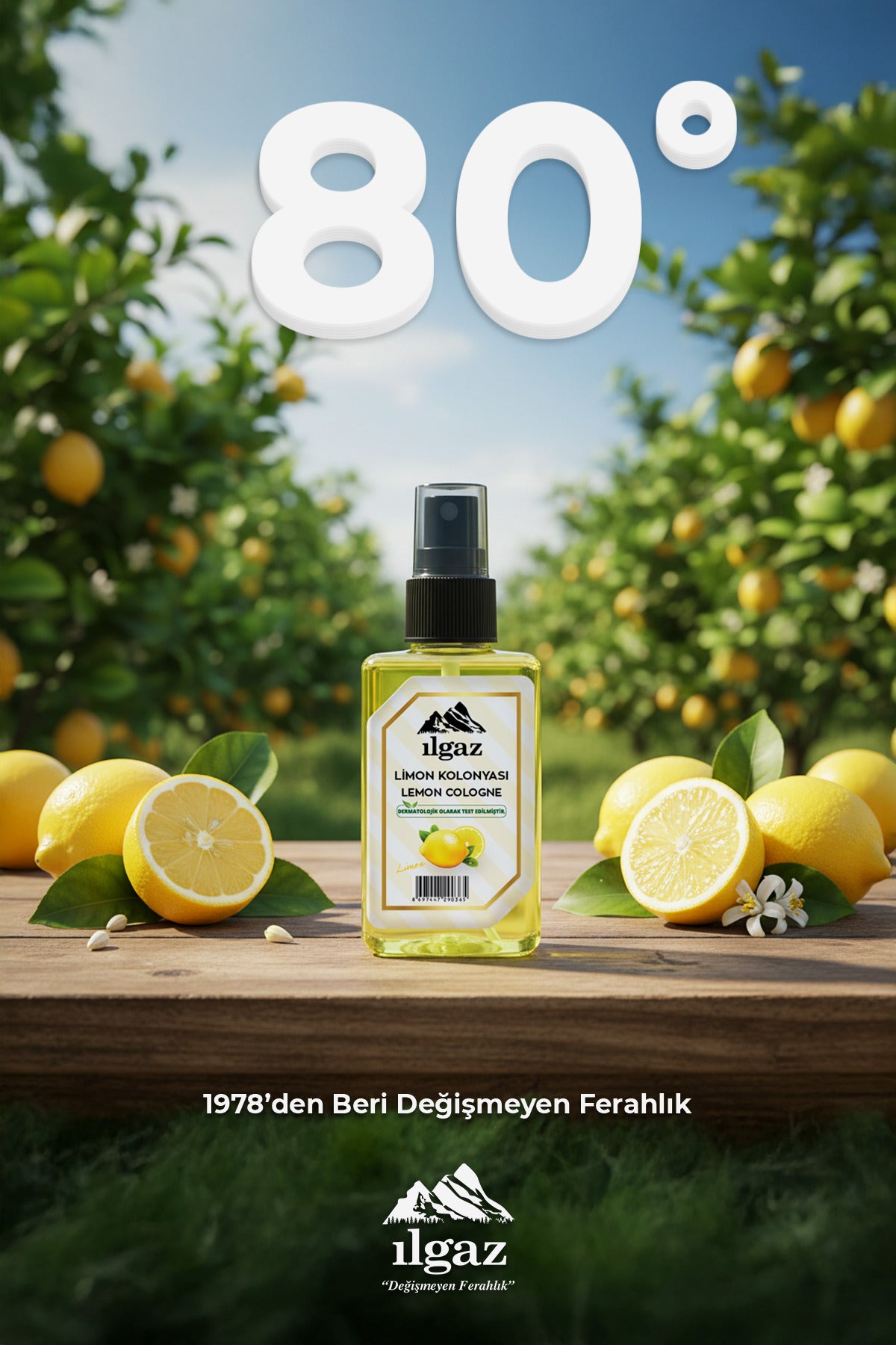 Limon Kolonyası Cep Boy Sprey Kolonya Elegance Series 4'lü Eko Paket - 4x50 ml