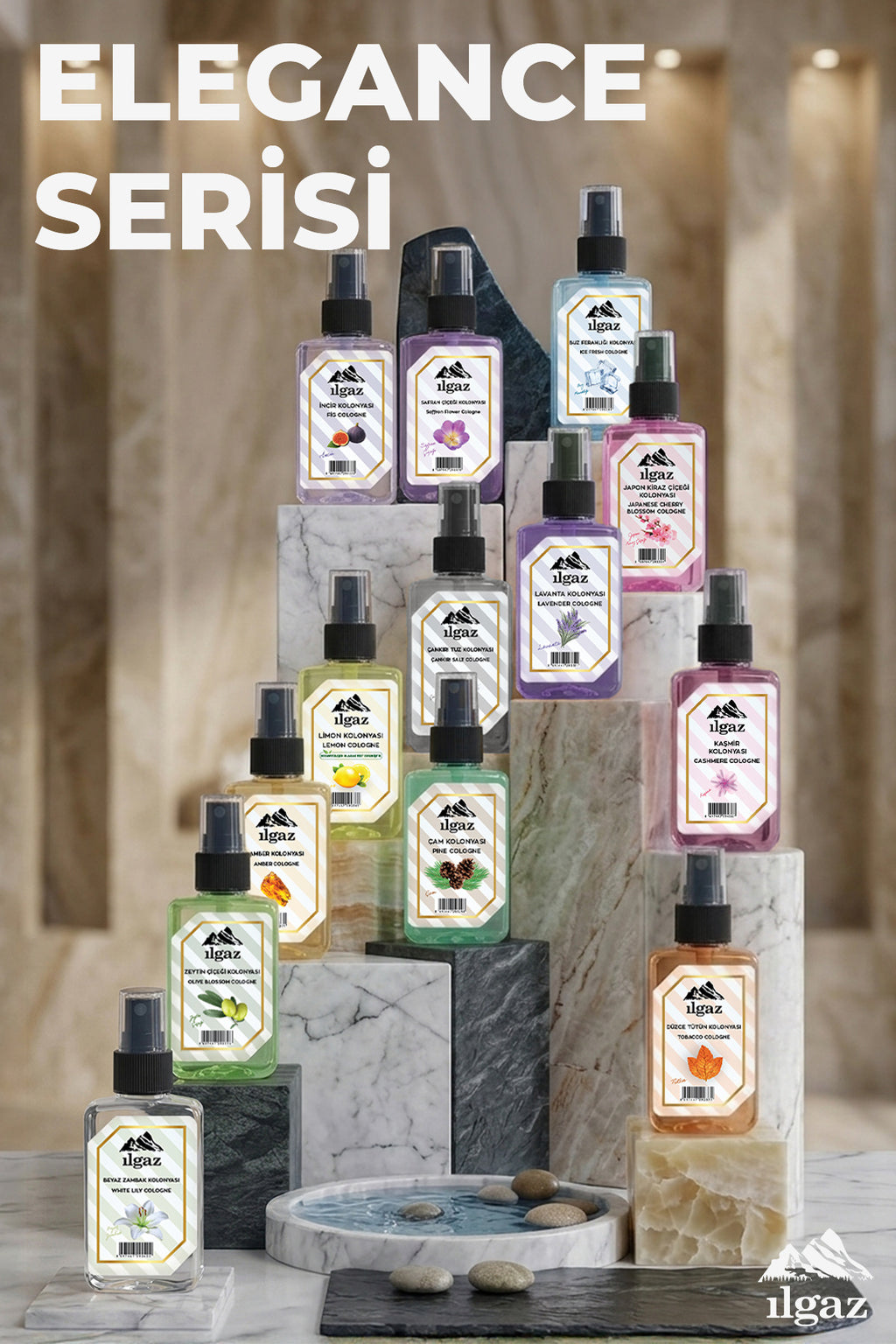 Amber Sprey Kolonya Cep Boy Elegance Series 4'lü Eko Paket - 4x50 ml
