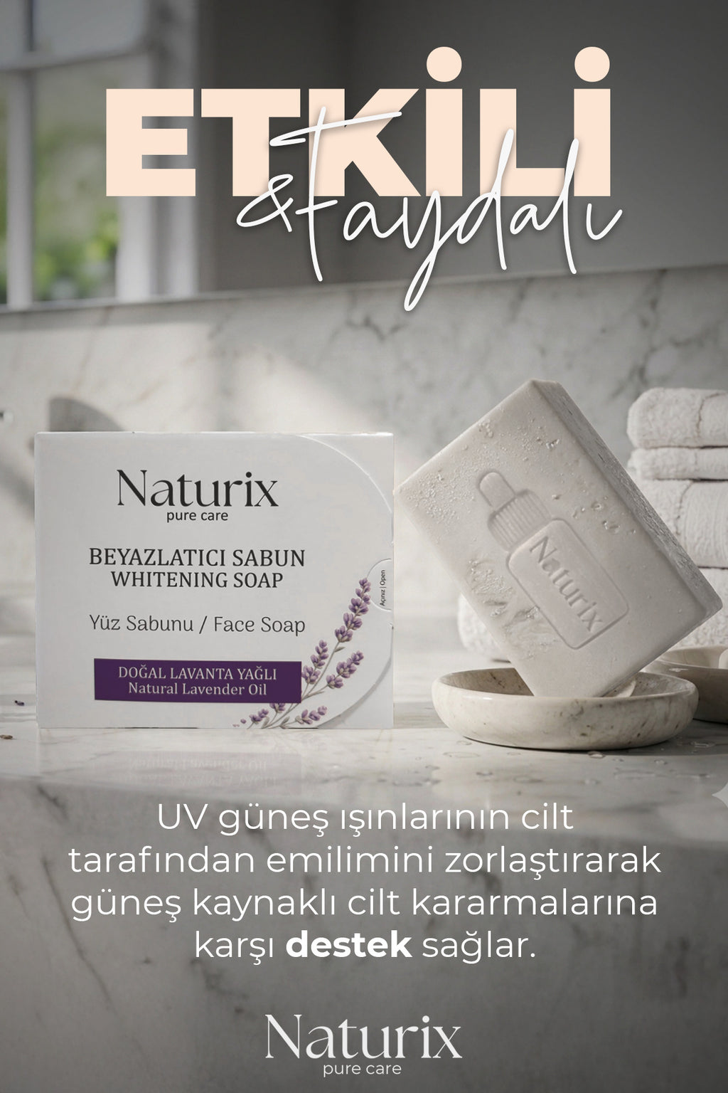 Doğal Lavanta Yağlı Beyazlatıcı Sabun - 100Gr