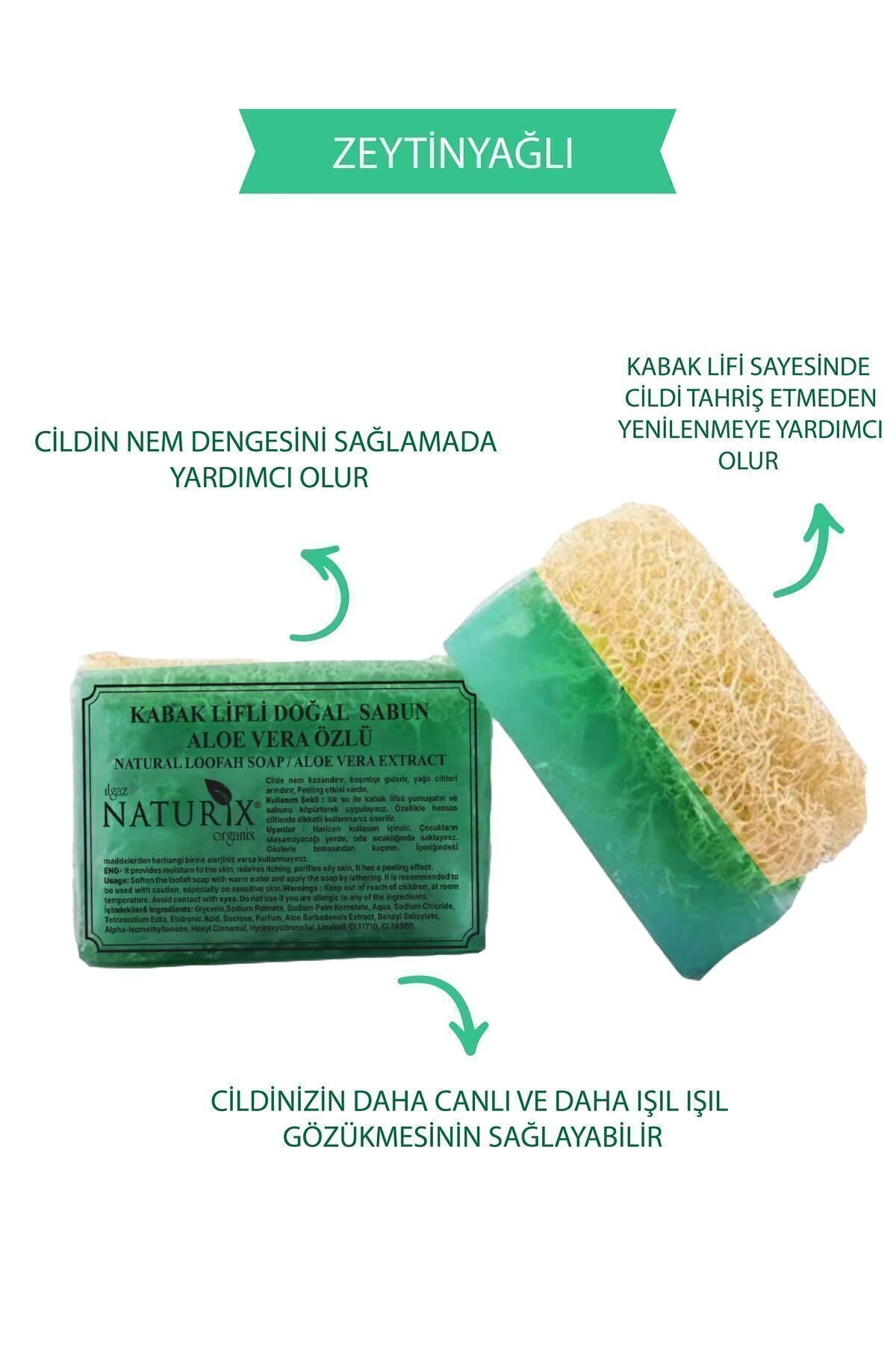 Kabak Lifli Zeytinyağlı Sabun 130 gr | Peeling Etkili Nemlendirici Ve Arındırıcı Sabun