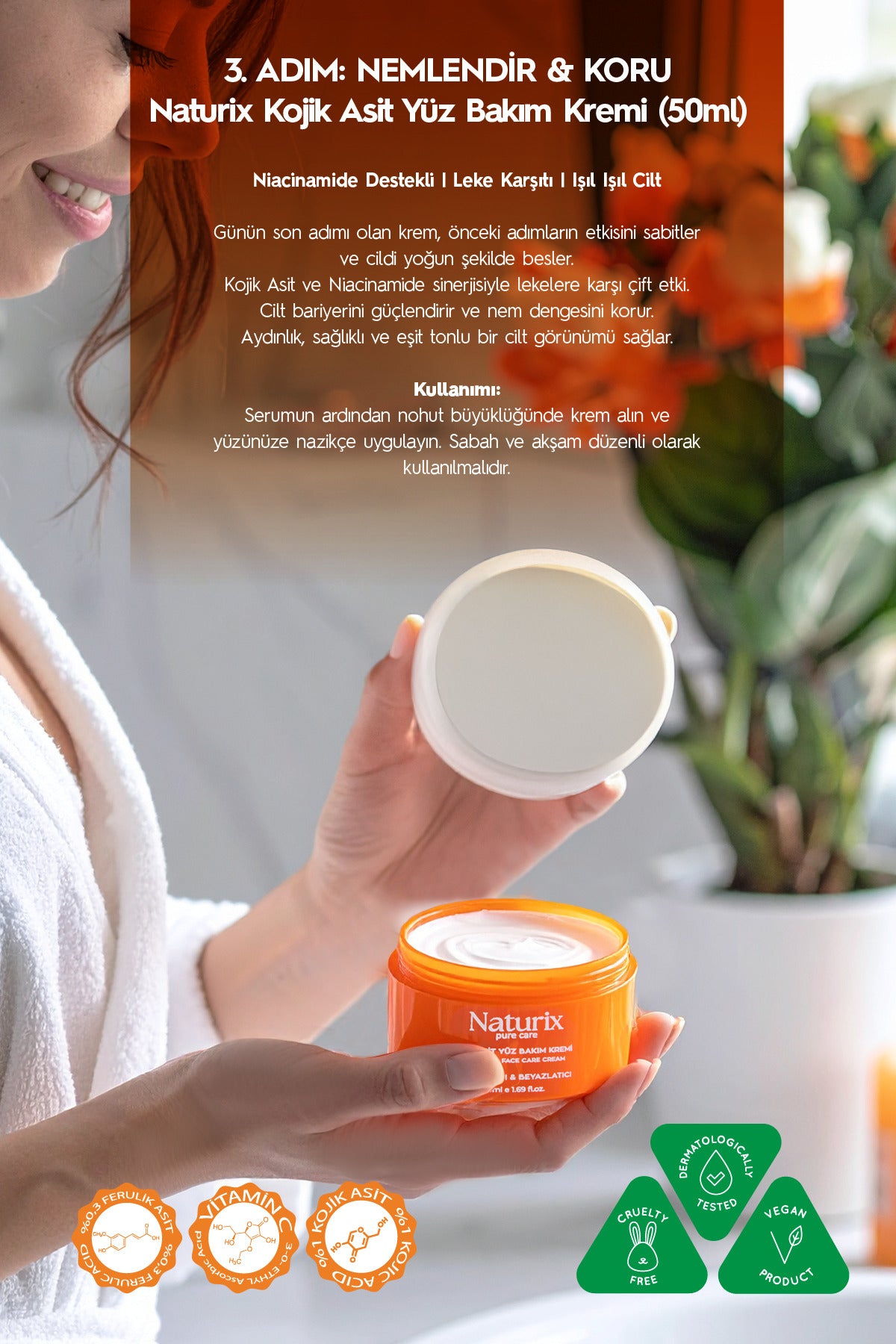 Kojik Asitli 3'lü Leke Karşıtı Cilt Bakım Seti | Sabun 100 gr + Serum 30ml + Krem 50 ml