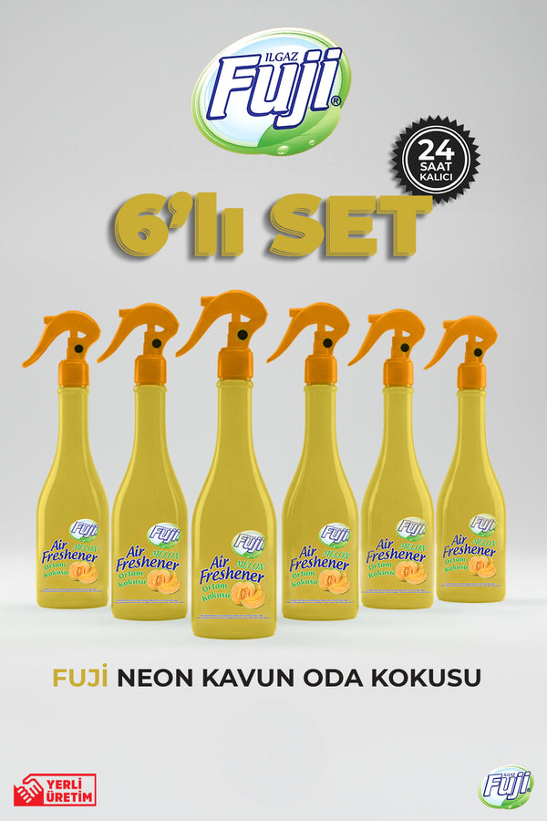 Melon Oda Spreyi 400 ml - 6'lı Eko Paket | Air Freshener Neon Kavun Oda Kokusu