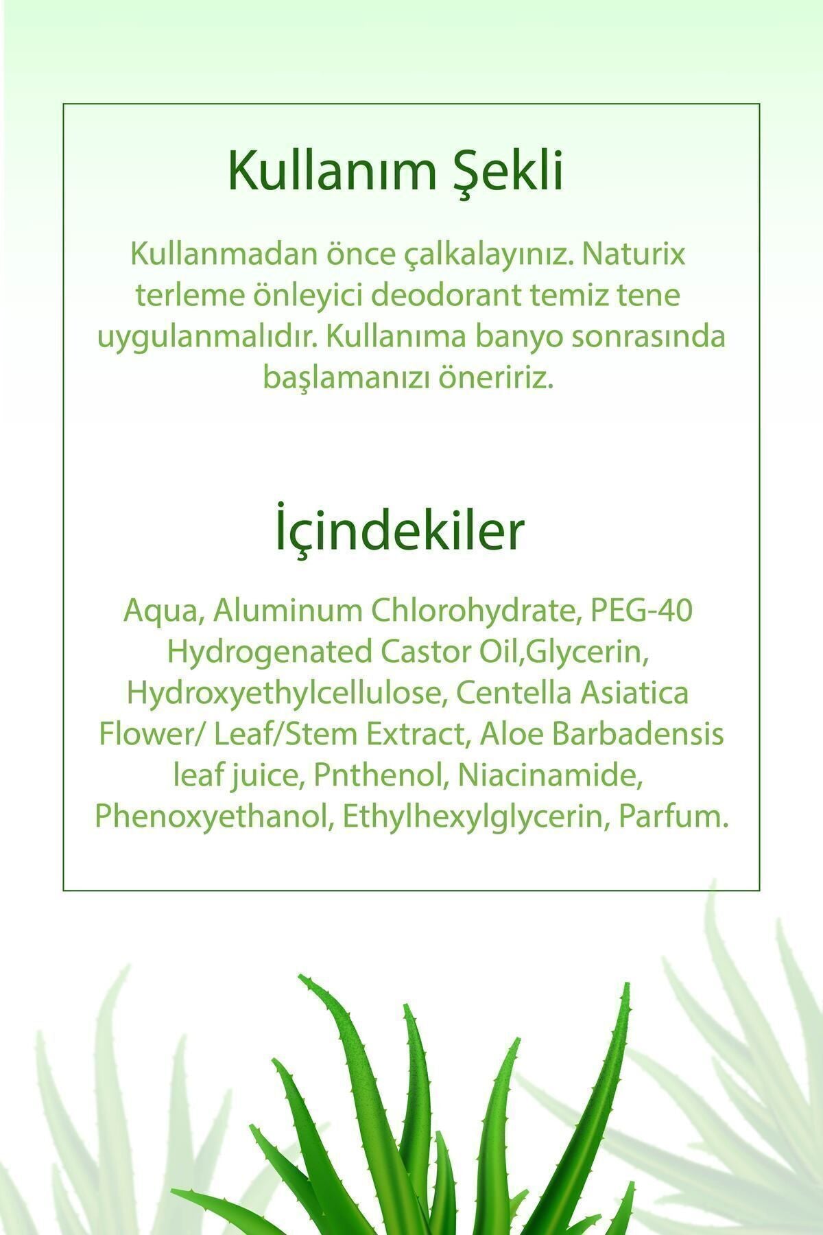 Ter Ve Koku Önleyici Aloe Vera Roll-on 50 ml