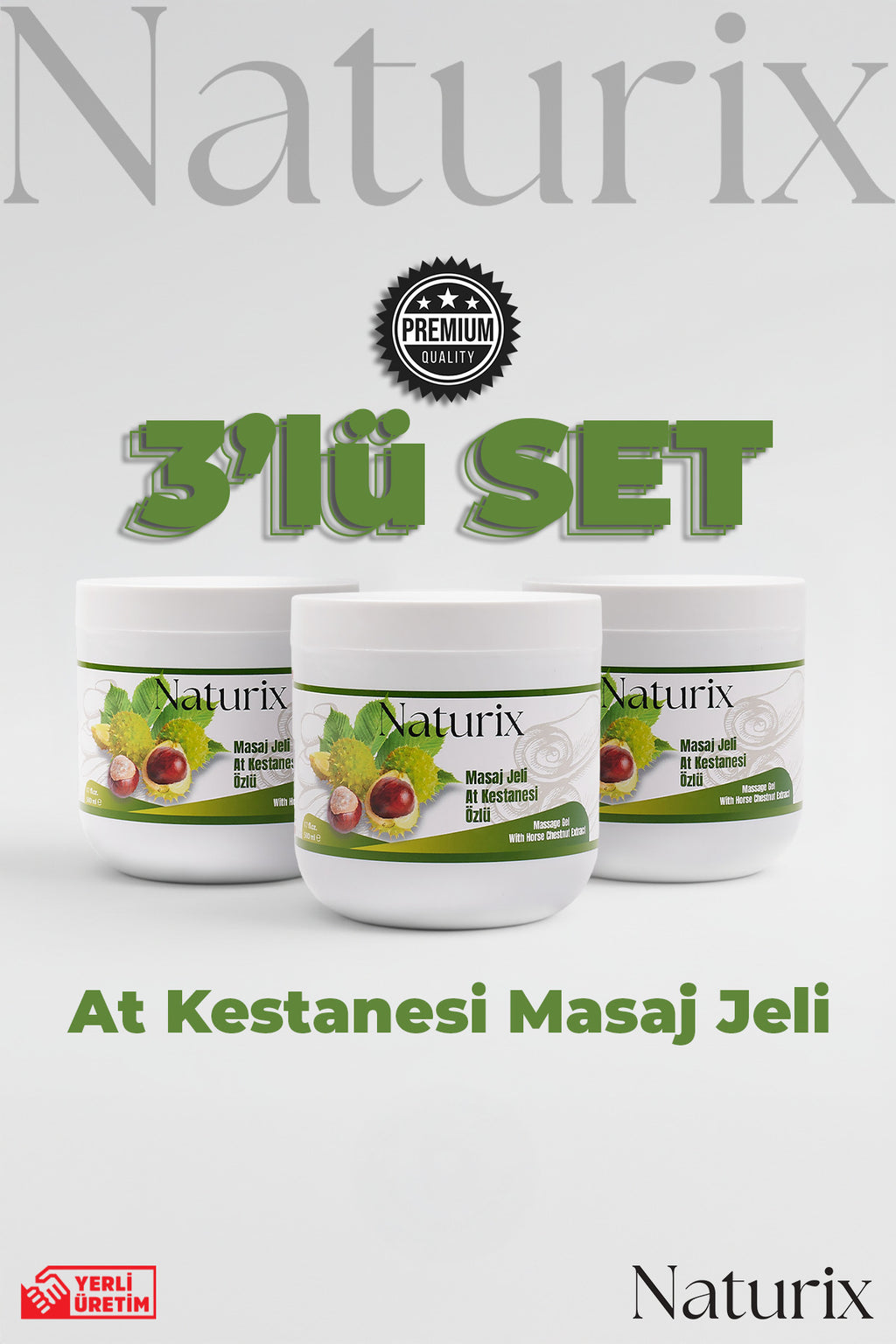 At Kestanesi Masaj Jeli 500 Ml 3'lü Horse Chestnut Masaj Balsamı Yoğun Jel Kıvam