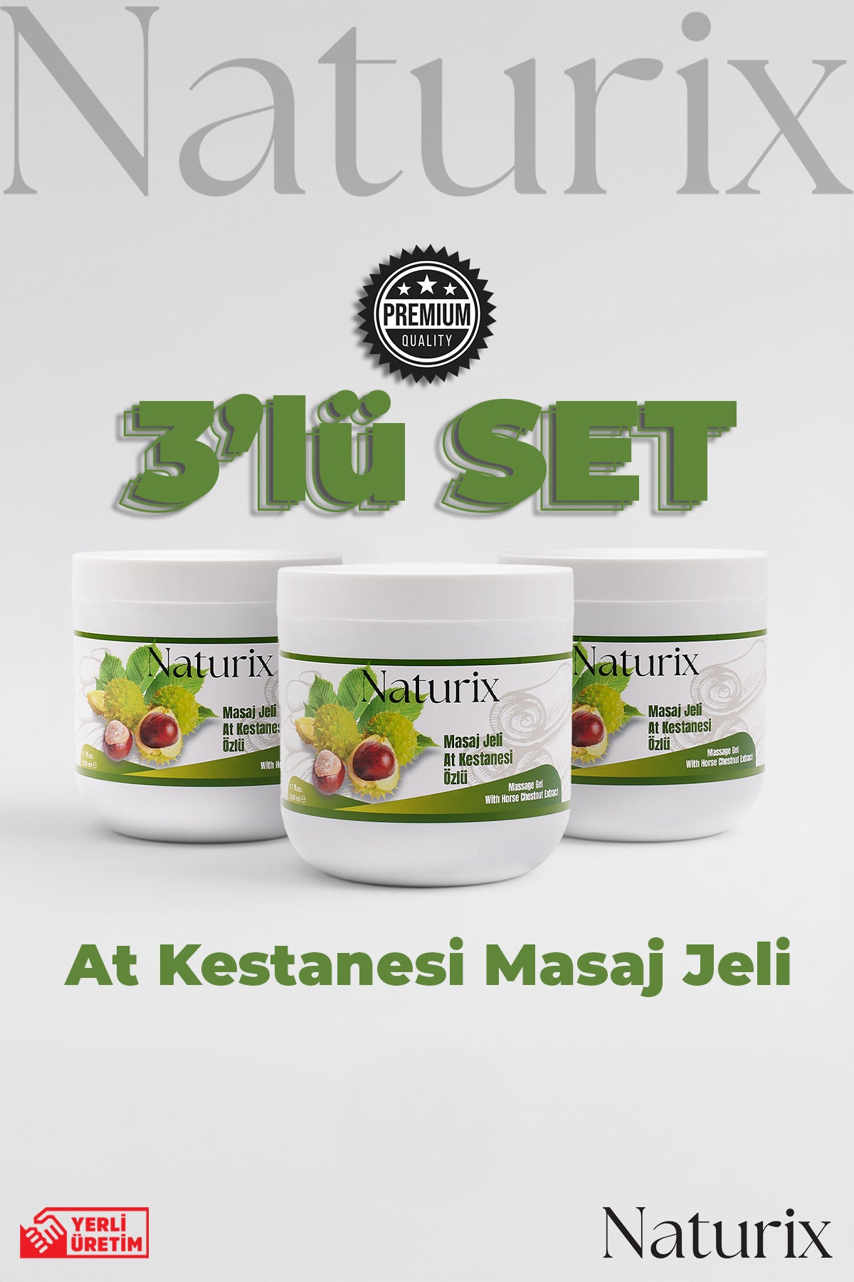 At Kestanesi Masaj Jeli 500 Ml 3'lü Horse Chestnut Masaj Balsamı Yoğun Jel Kıvam