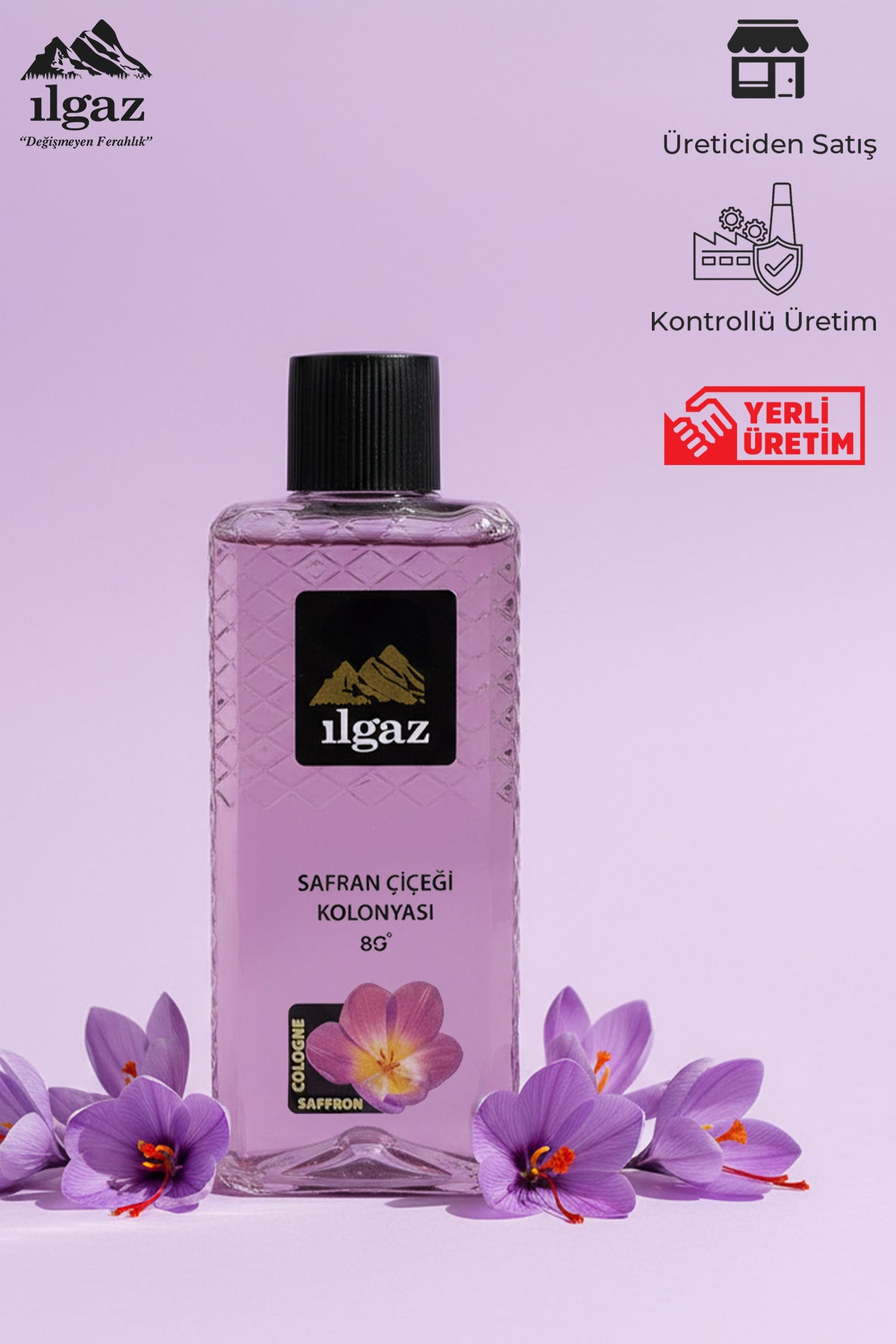 Safran Çiçeği Kolonyası 2'li Set 80 Derece 400 ml | Elegance Series