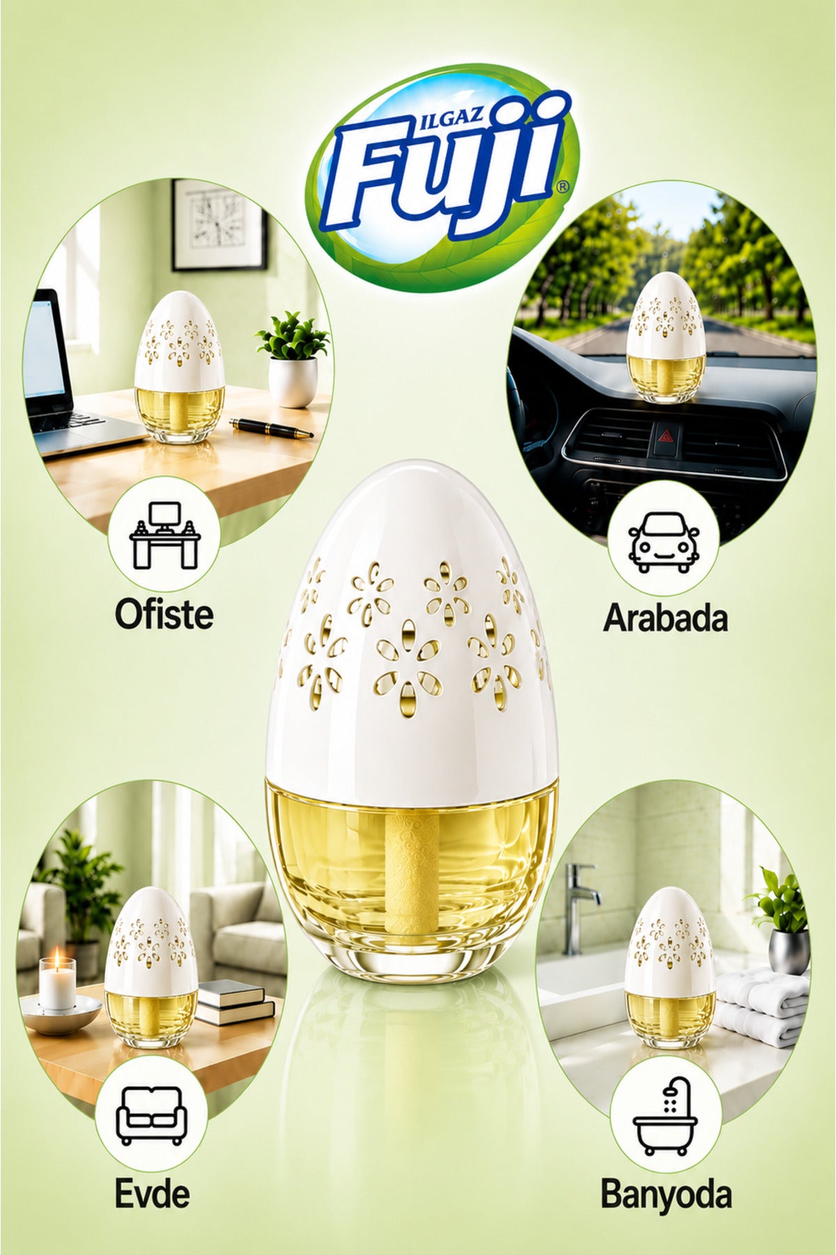 Limon Kokulu Araç, WC, Oda ve Ortam Kokusu 100 ml | Pure Lime Kalıcı Kavanoz Koku