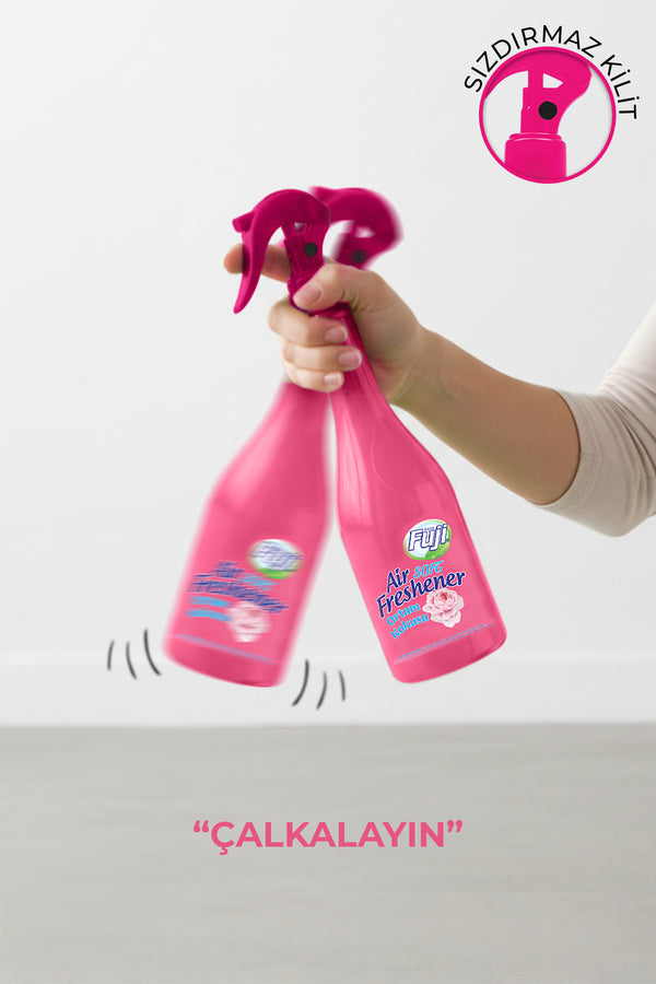 Soft Oda Spreyi 400 ml - 6'lı Eko Paket | Air Freshener Neon Pembe Çiçekler Oda Kokusu