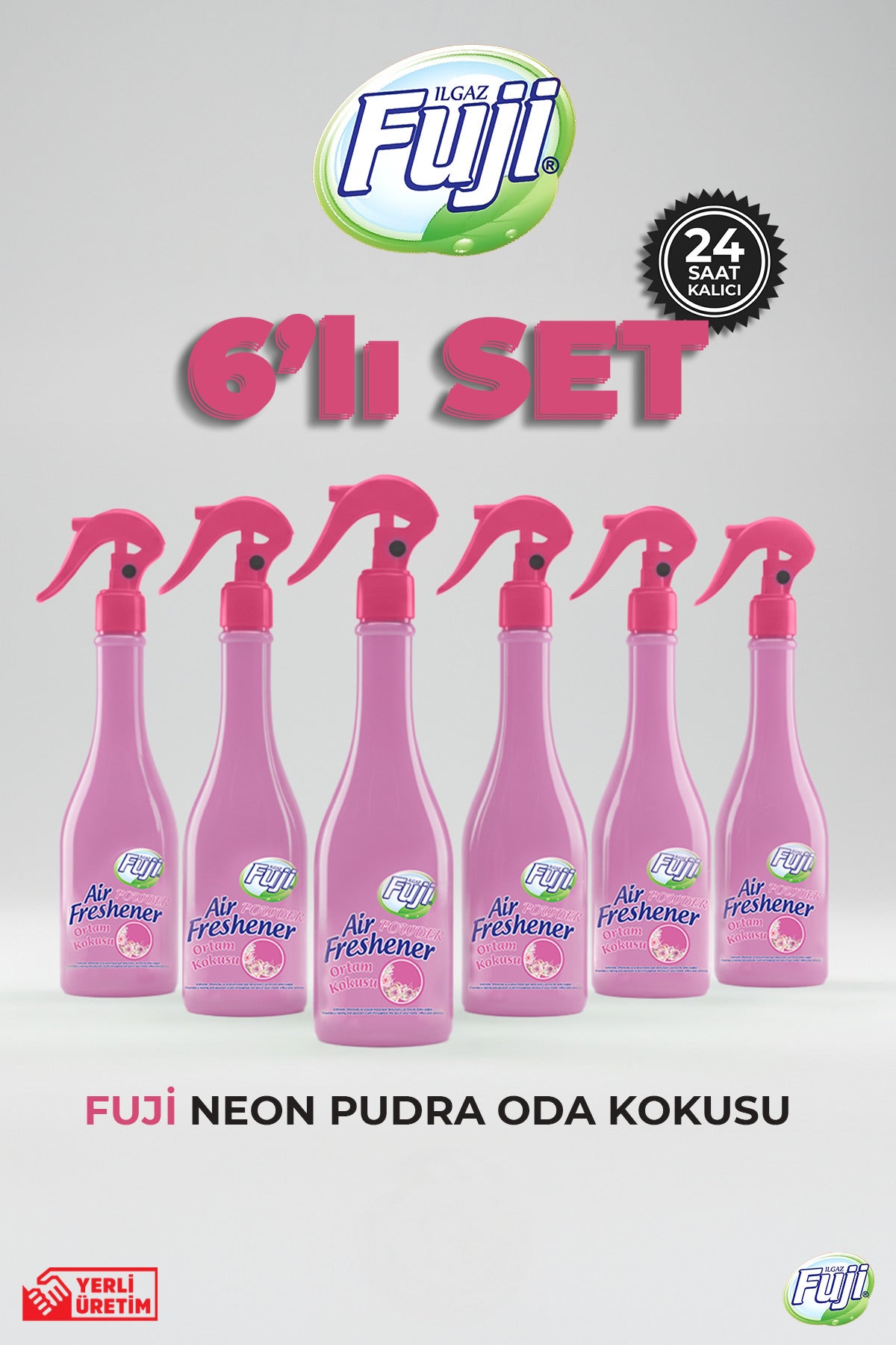 Pudra Oda Spreyi 400 ml - 6'lı Eko Paket | Air Freshener Neon Pudra Oda Kokusu