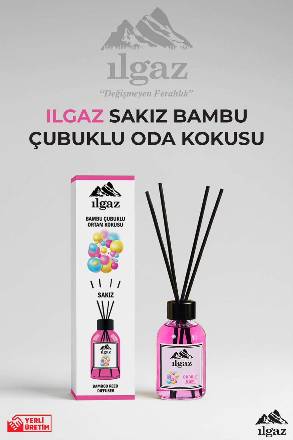 Sakız Bambu Çubuklu Oda Kokusu 110 ml | Red Diffuser Bubble Gum Ortam Kokusu