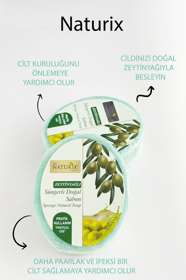 Zeytinyağlı Süngerli Sabun 150 gr | Doğal Nemlendirici Ve Arındırıcı Cilt Bakımı