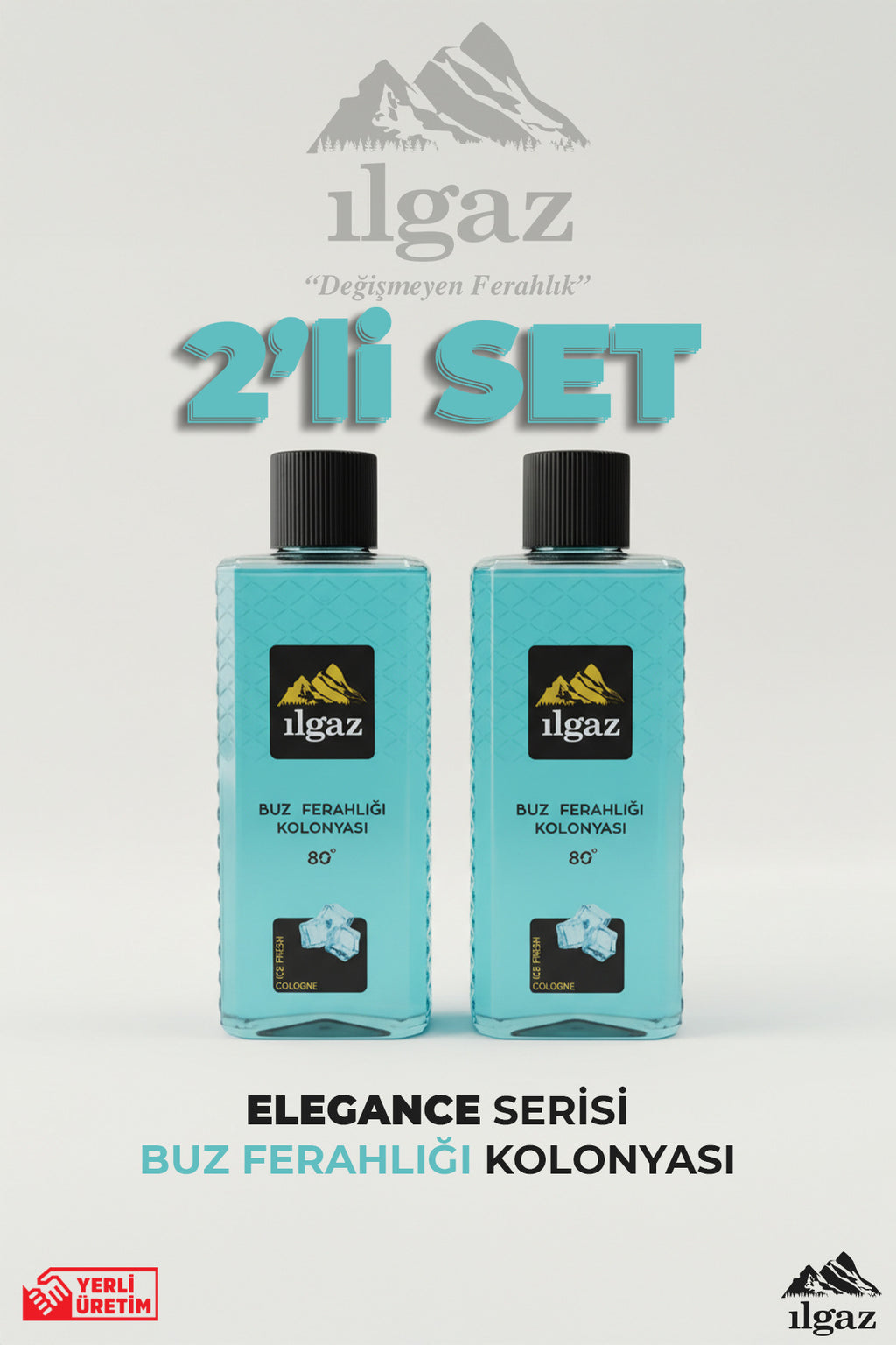 Buz Ferahlığı Kolonyası 2'li Set 80 Derece 400 ml | Elegance Series