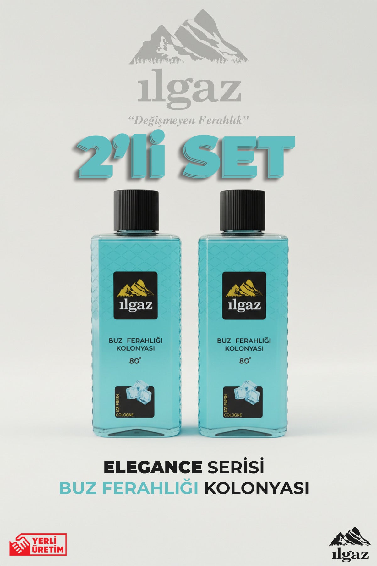 Buz Ferahlığı Kolonyası 2'li Set 80 Derece 400 ml | Elegance Series
