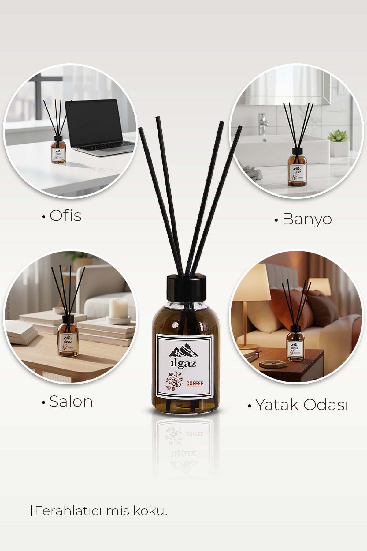 Kahve Bambu Çubuklu Oda Kokusu 110 ml | Red Diffuser Coffe Ortam Kokusu