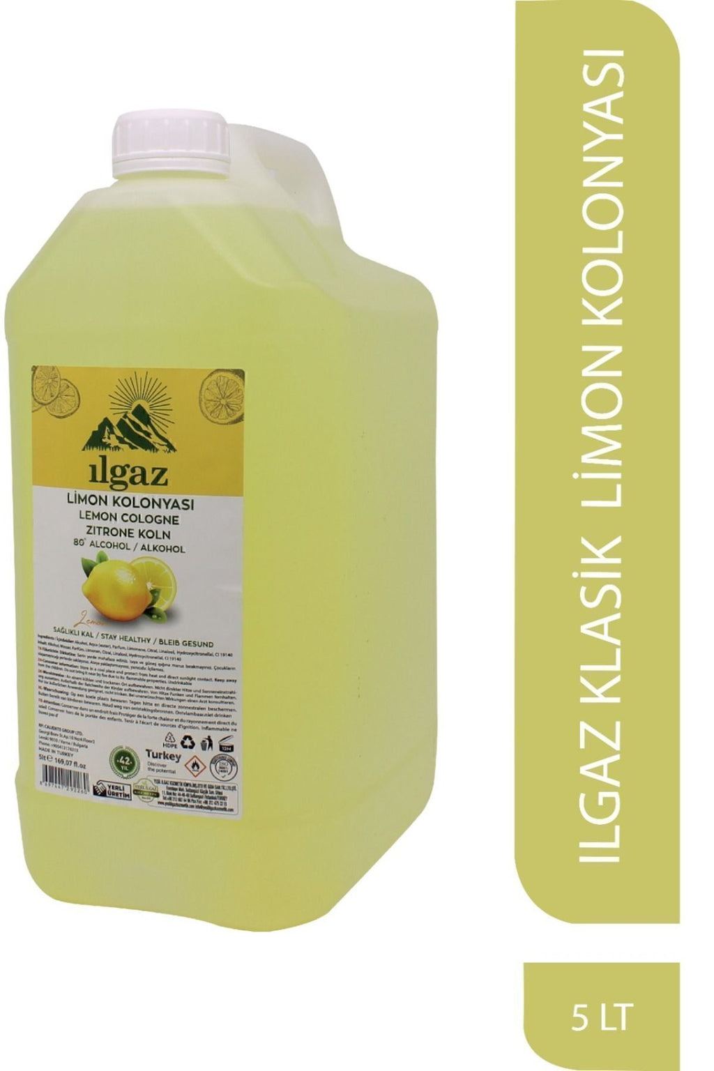 Limon Kolonyası 80 Derece 5 Litre | Ferahlatıcı Ve Geleneksel Kolonya