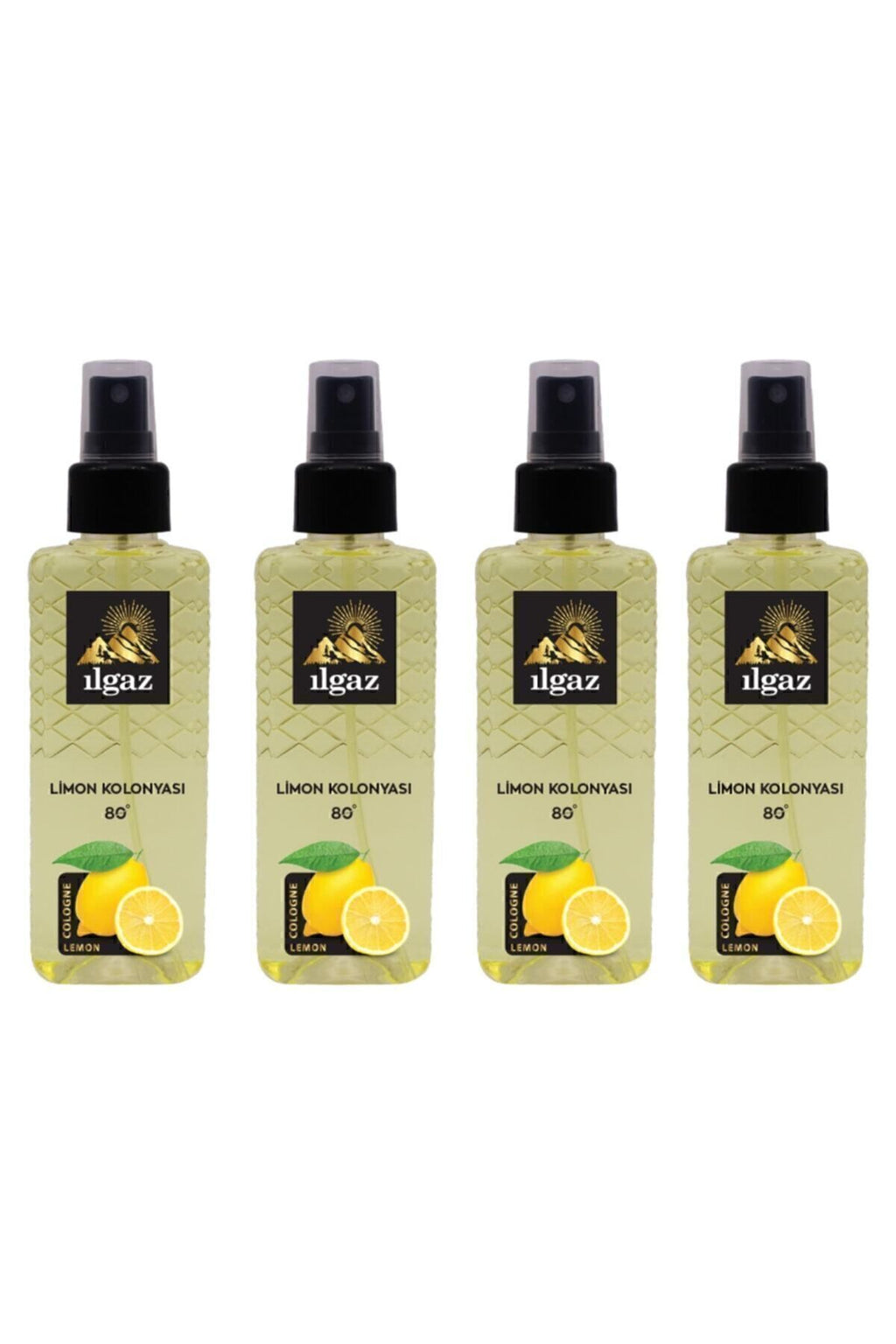 Limon Kolonyası 80 Derece 150 ml - 4'lü Eko Paket | Elegance Series Sprey Kolonya