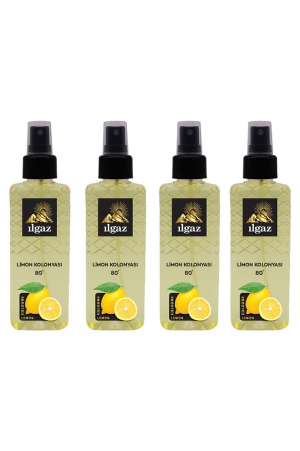 Limon Kolonyası 80 Derece 150 ml - 4'lü Eko Paket | Elegance Series Sprey Kolonya