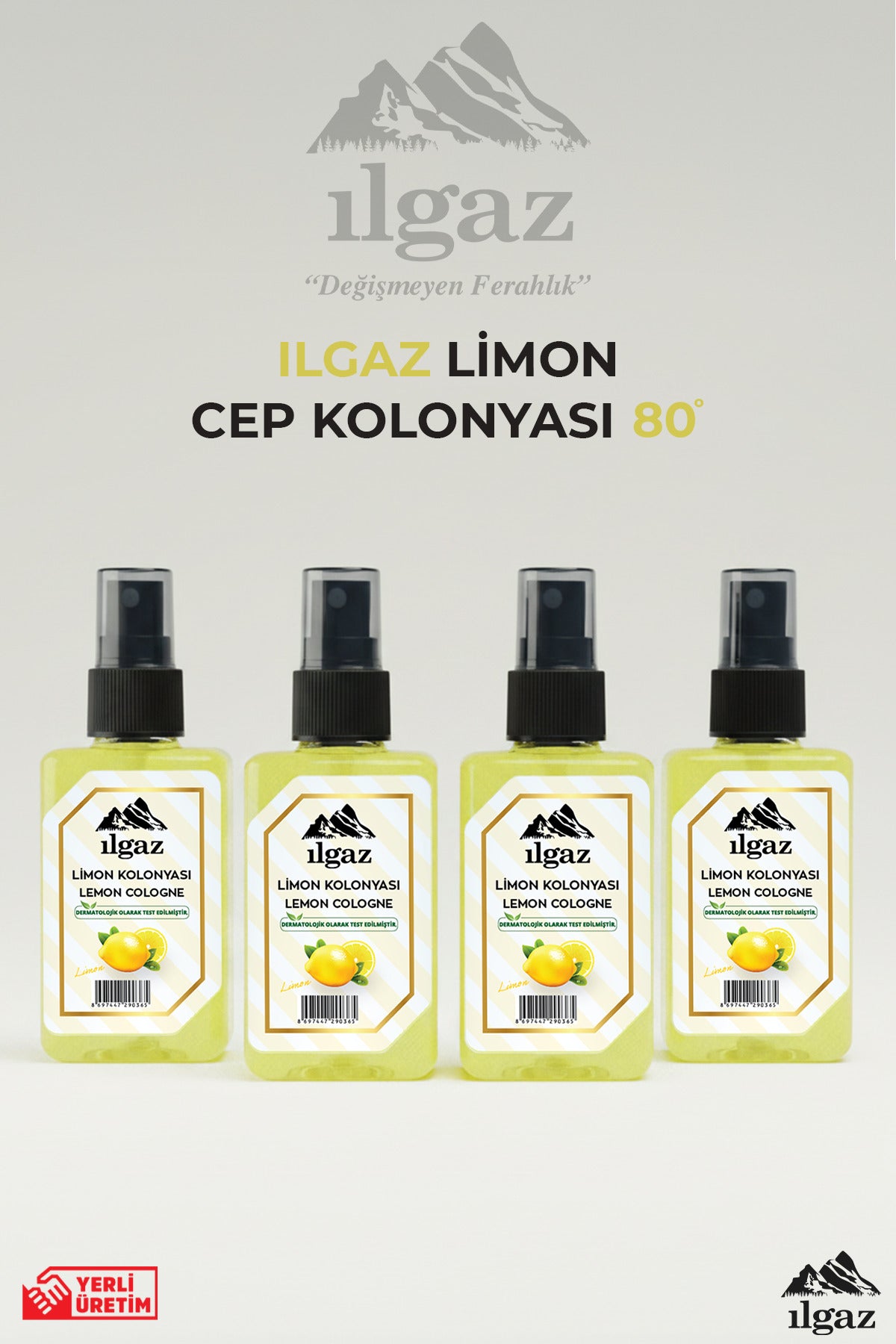 Limon Kolonyası Cep Boy Sprey Kolonya Elegance Series 4'lü Eko Paket - 4x50 ml