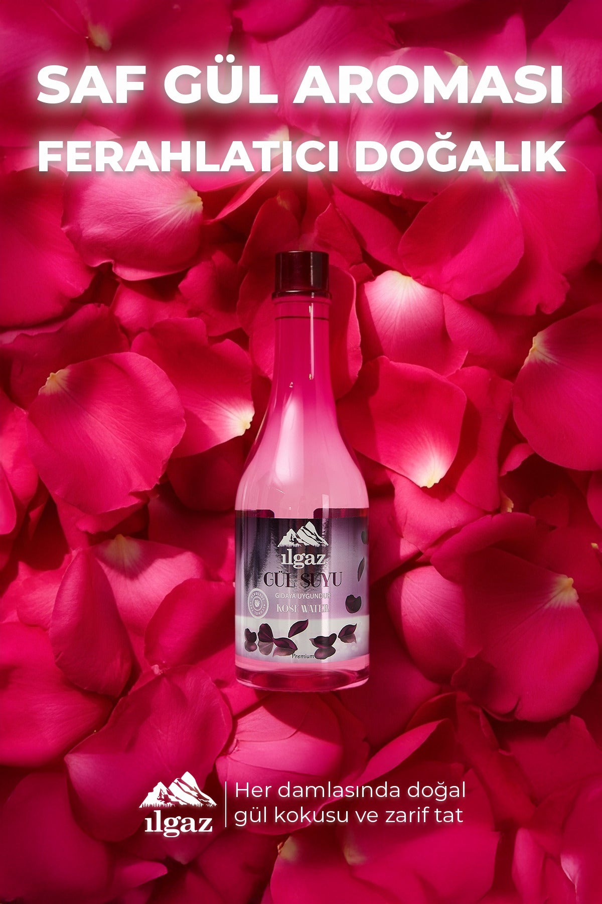 Gıdaya Eklenebilir Ve Içilebilir Gül Suyu 400 ml | Gıdaya Uygun Gül Aromalı