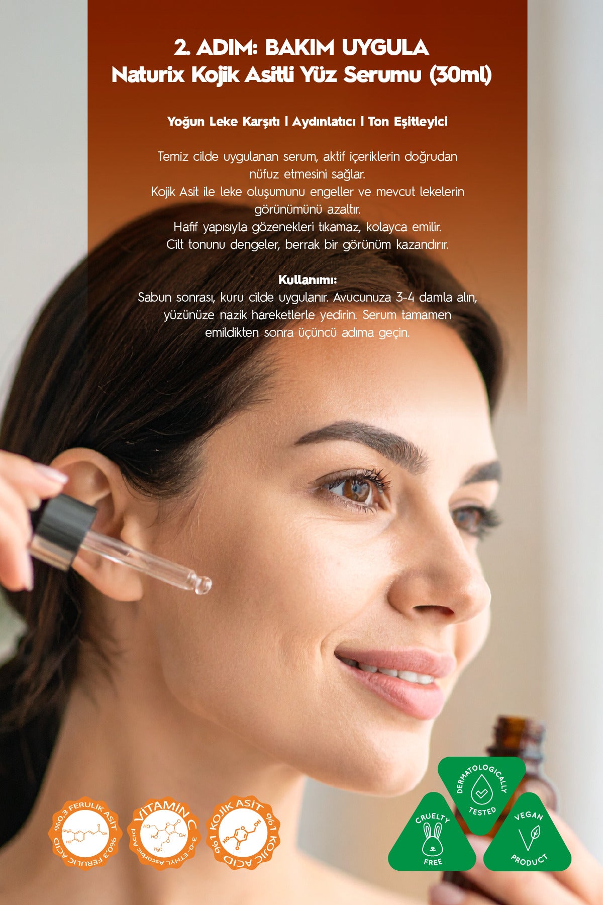 Kojik Asitli 3'lü Leke Karşıtı Cilt Bakım Seti | Sabun 100 gr + Serum 30ml + Krem 50 ml