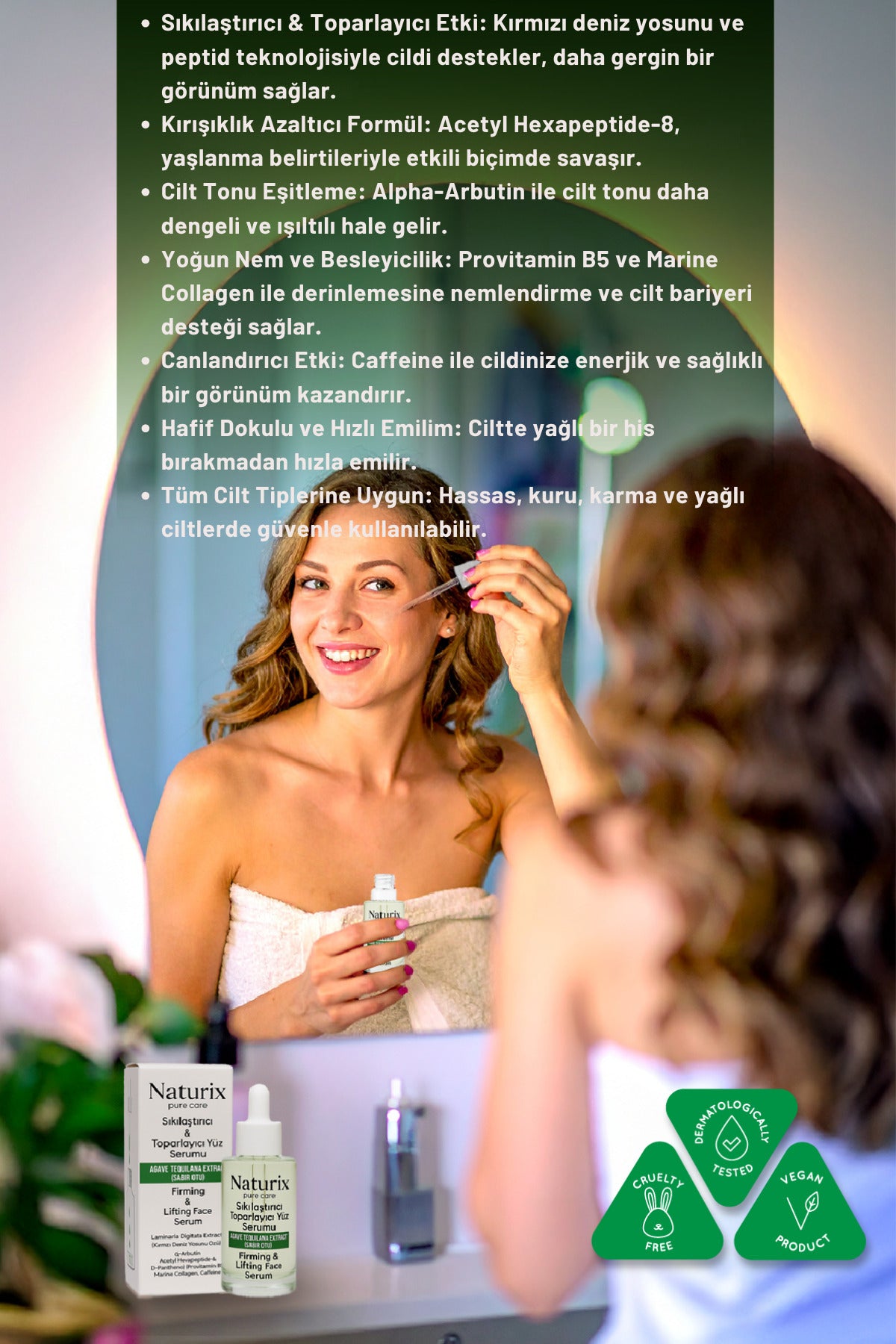 Sıkılaştırıcı & Toparlayıcı Yüz Serumu | Kahverengi Deniz Yosunu & Acetyl Hexapeptide-8 30 ml