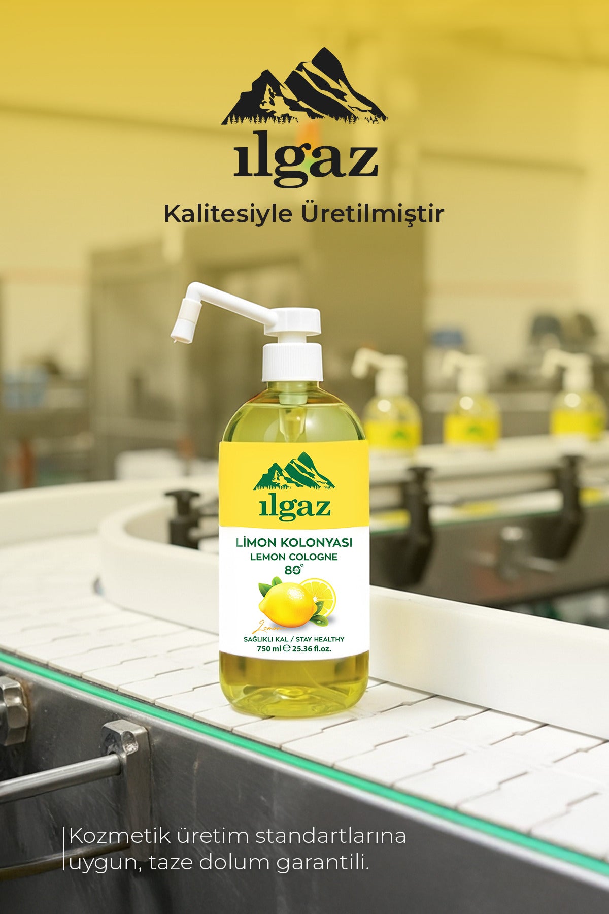 Pompalı Limon Kolonyası 80 Derece - 750 ml | Eko Boy Ferahlatıcı Etki