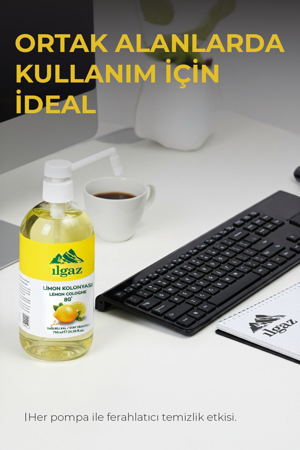 Pompalı Limon Kolonyası 80 Derece - 750 ml | Eko Boy Ferahlatıcı Etki