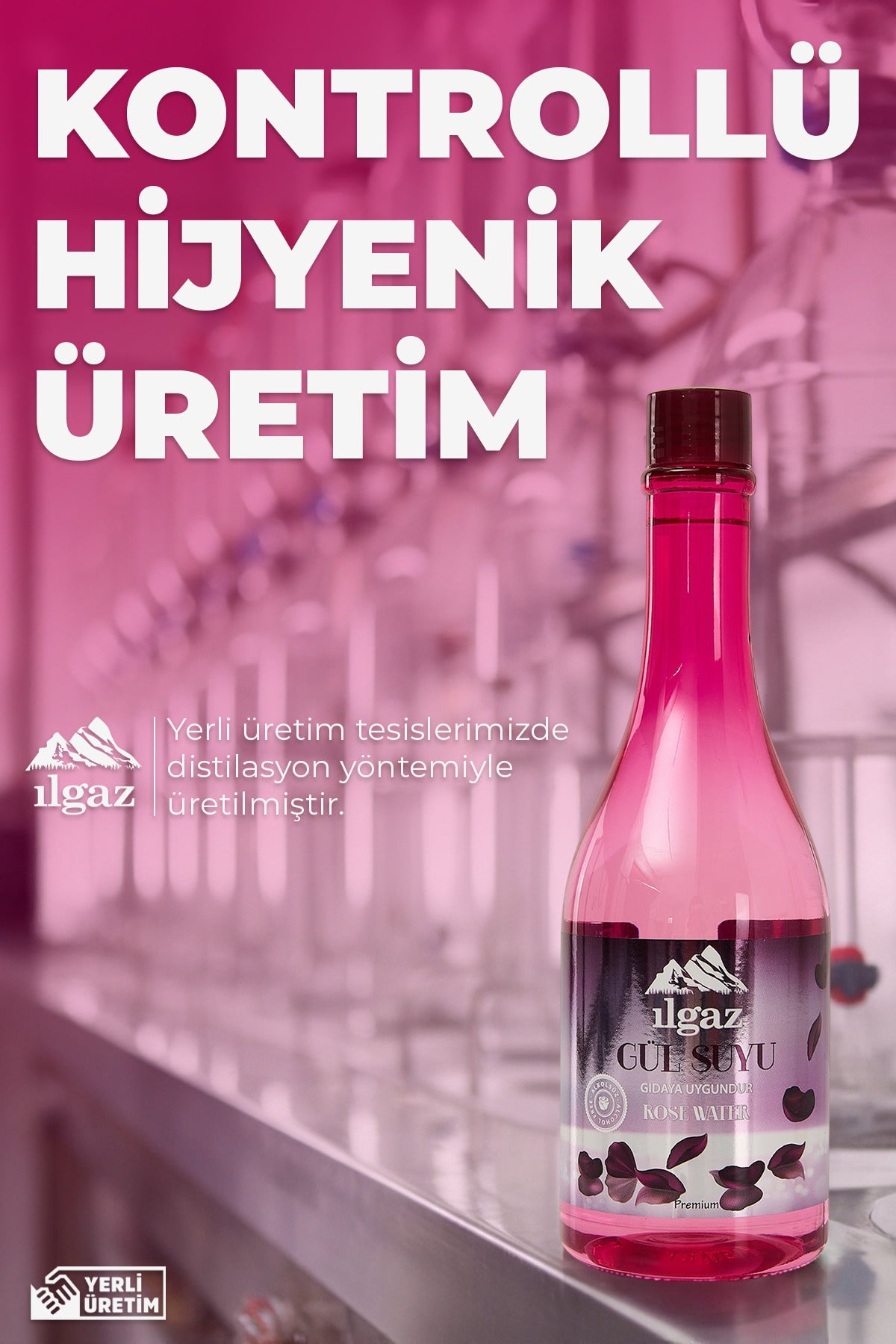 Gıdaya Eklenebilir Ve Içilebilir Gül Suyu 400 ml | Gıdaya Uygun Gül Aromalı
