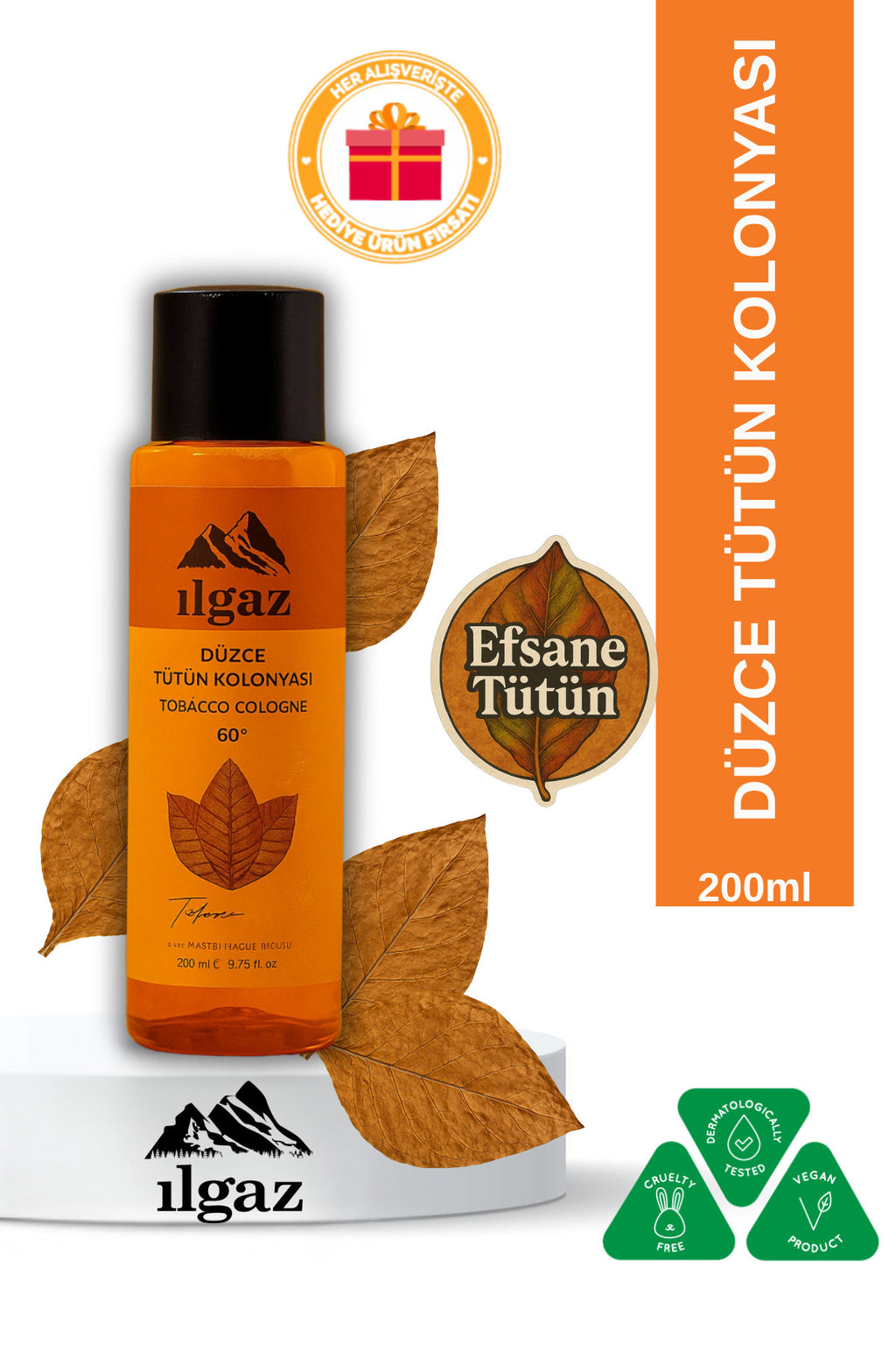 Klasik Düzce Tütün Kolonyası 60 Derece 200 ml | Ferahlatıcı Ve Geleneksel Koku