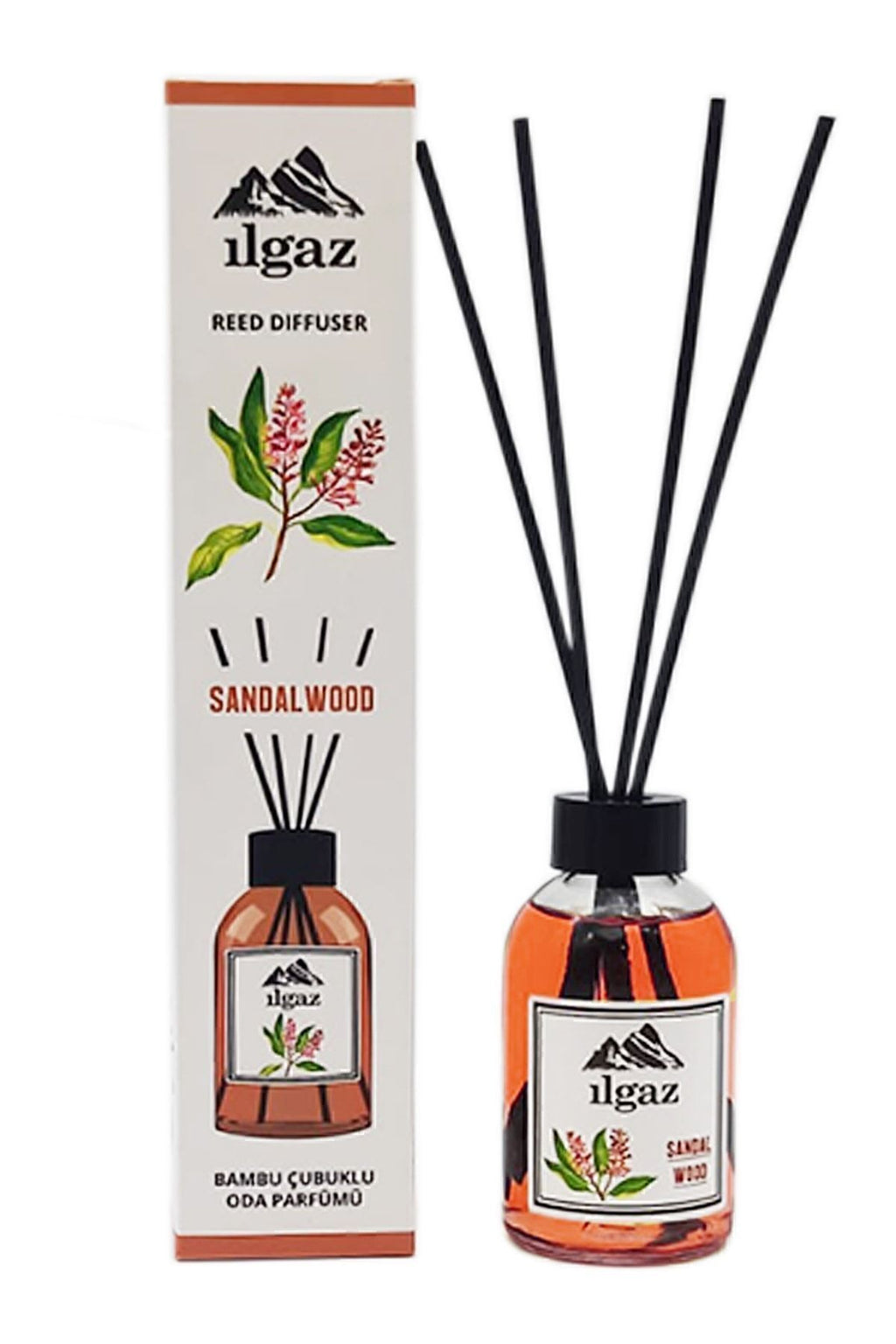 Pudra Bambu Çubuklu & Sandal Ağacı Bambu Çubuklu Oda Kokusu 110ml | 2'li Kalıcı Ortam Kokusu Seti