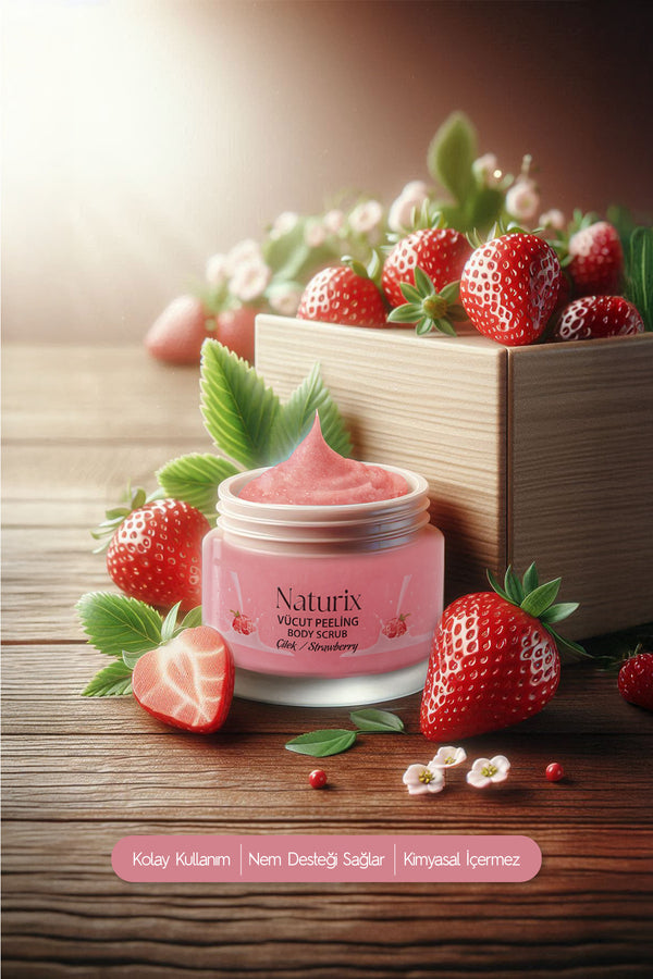 Body Scrub Çilek - Besleyici, Arındırıcı Ve Nemlendirici Vücut Peelingi 250 ml