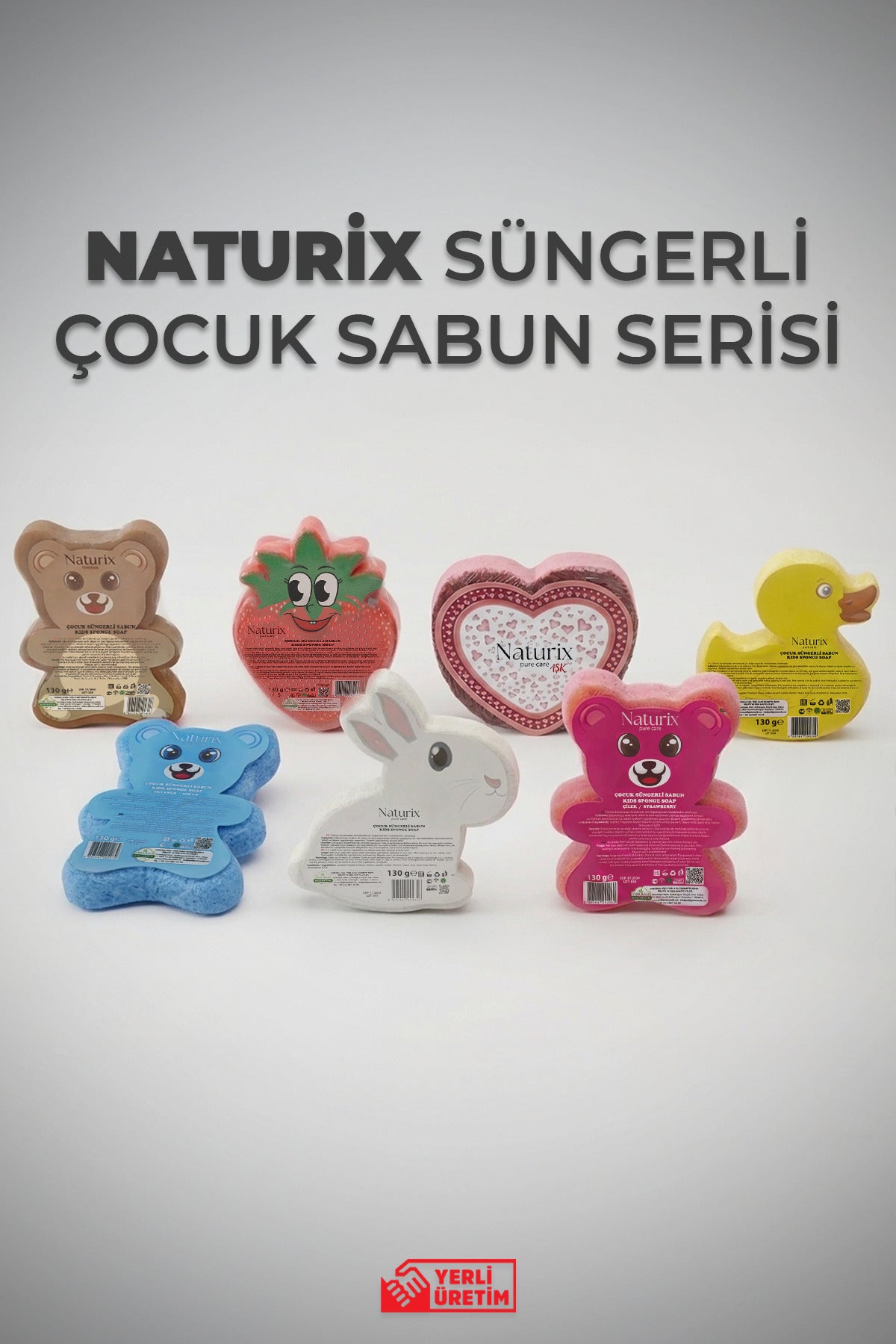 Pudra Kokulu Ördek Görünümlü Süngerli Çocuk Sabunu 130 gr