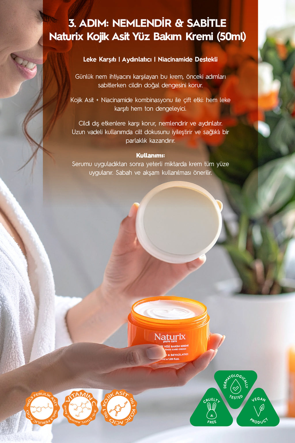Kojik Asitli 3'lü Leke Karşıtı Bakım Seti | Yüz Temizleme Jeli 250 ml + Serum 30 ml + Krem 50 ml