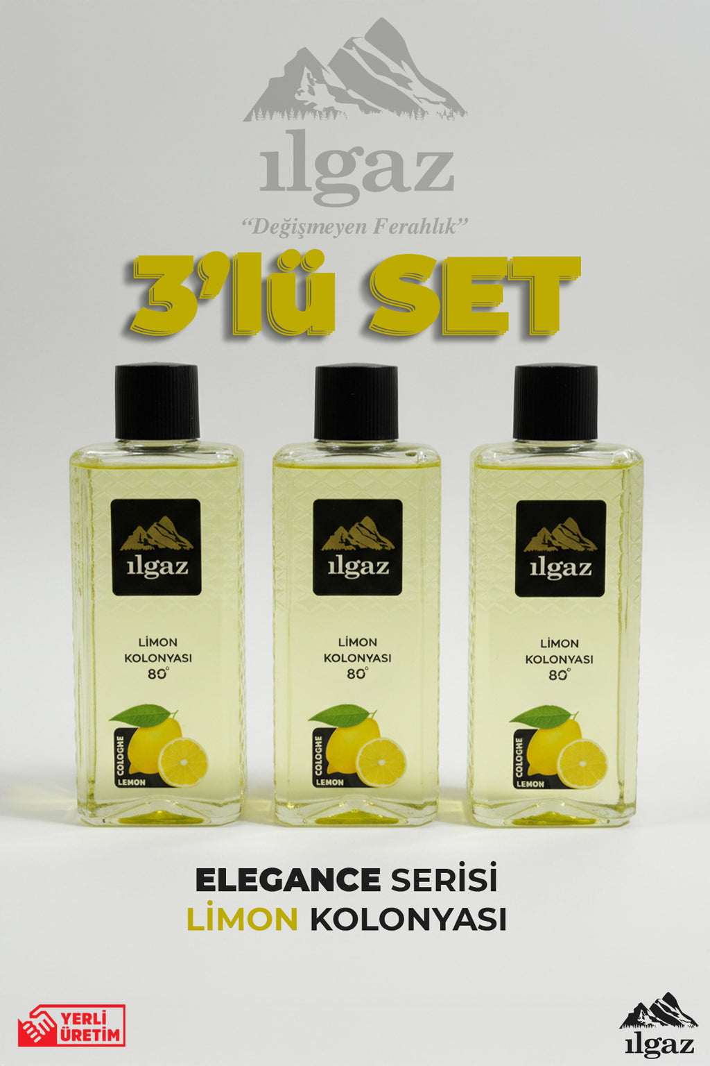 Limon Kolonyası 3'lü Set 80 Derece 400 ml | Elegance Series